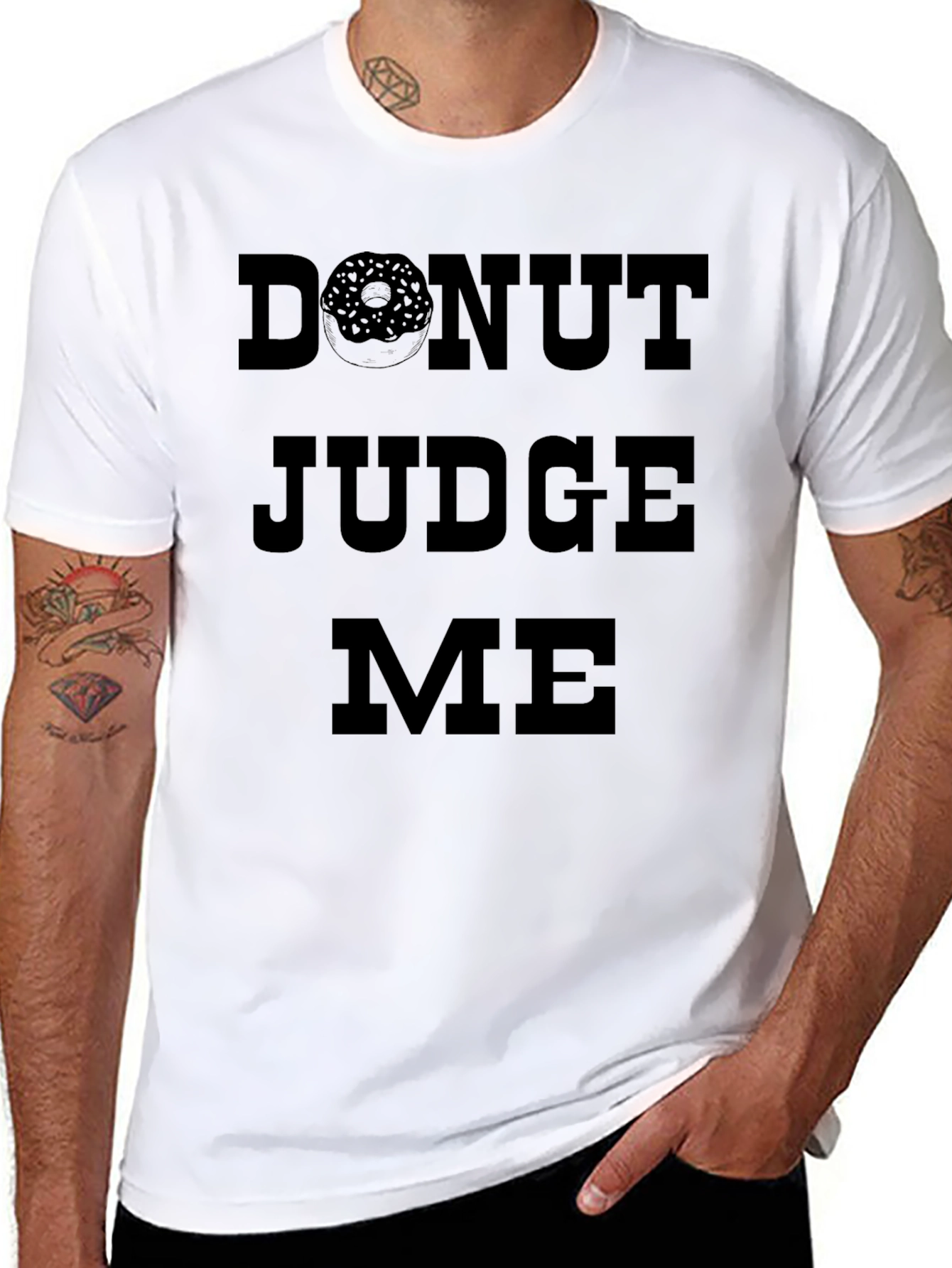Donut Judge Me Black Graphic T-Shirt