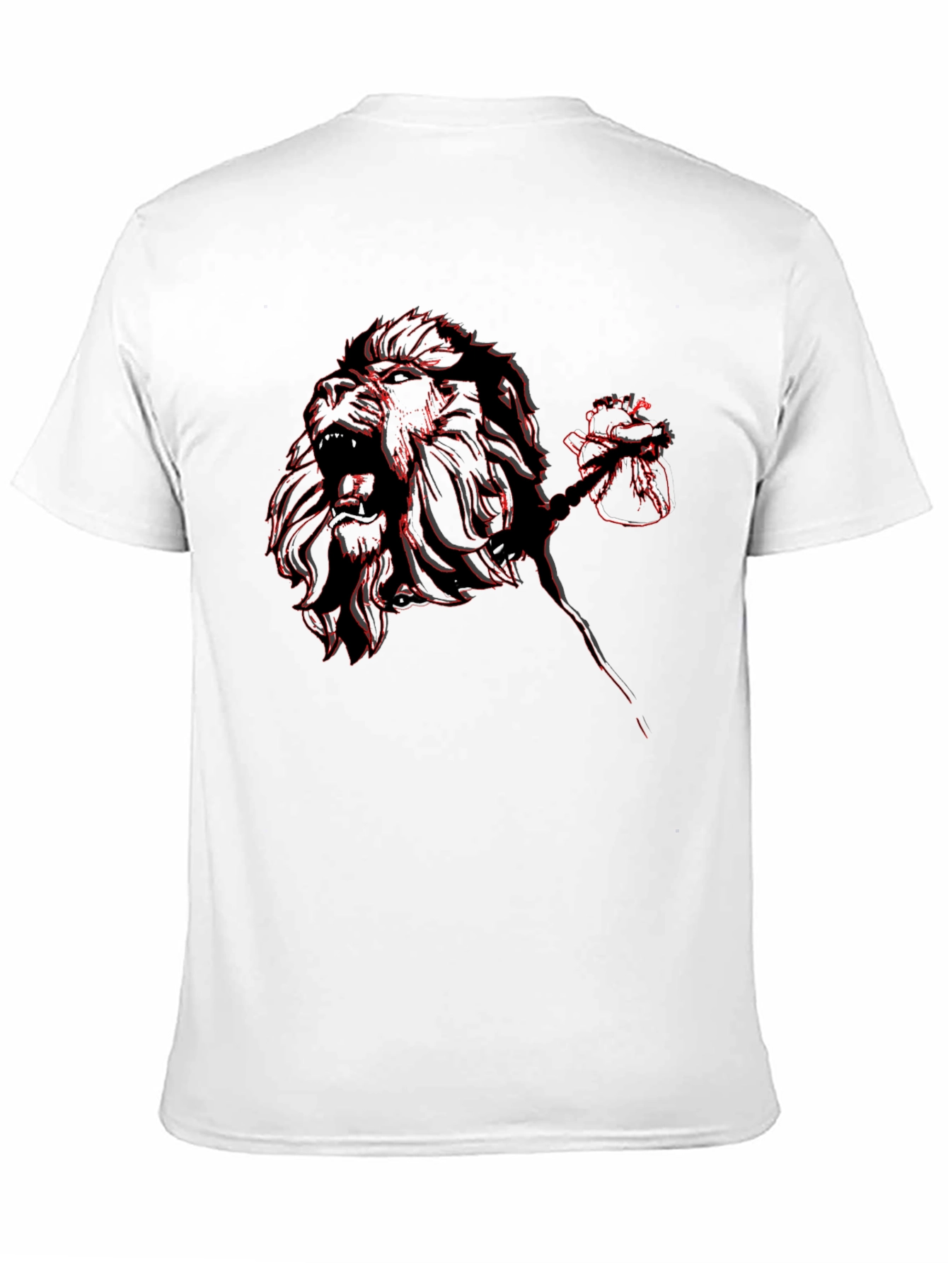 Lion Rose Graphic Tee - Black Casual T-Shirt