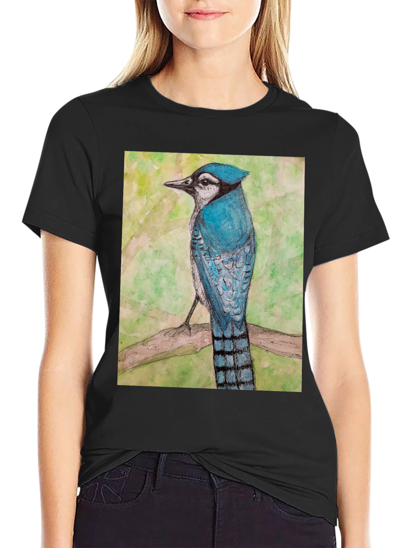 Blue Jay Bird Graphic T-Shirt