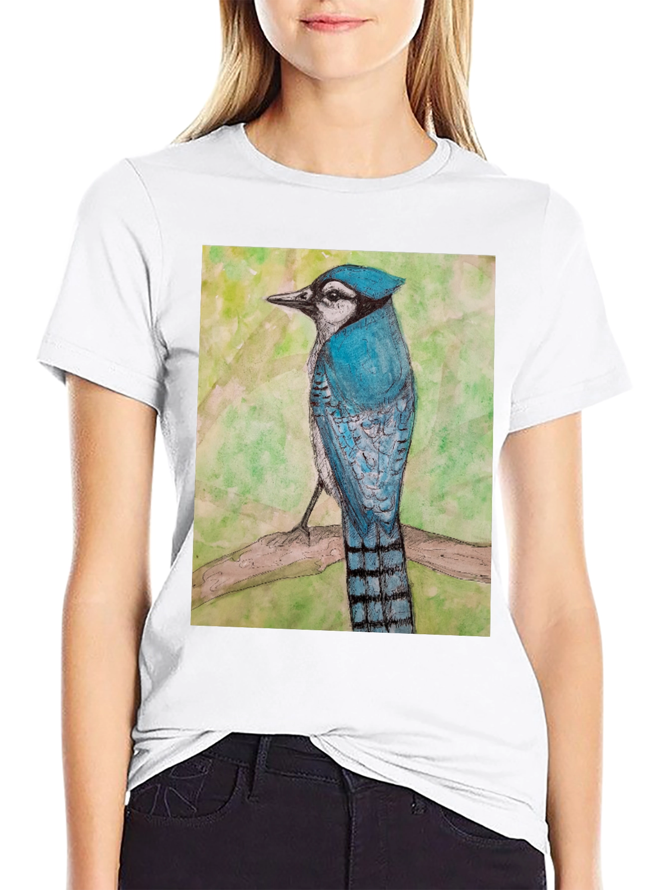 Blue Jay Bird Graphic T-Shirt