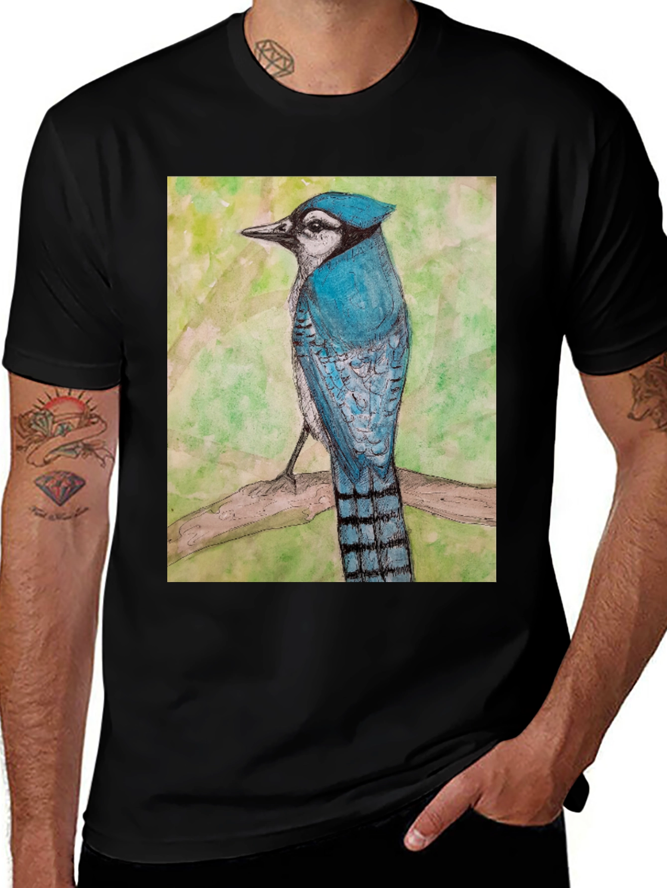 Blue Jay Bird Graphic T-Shirt