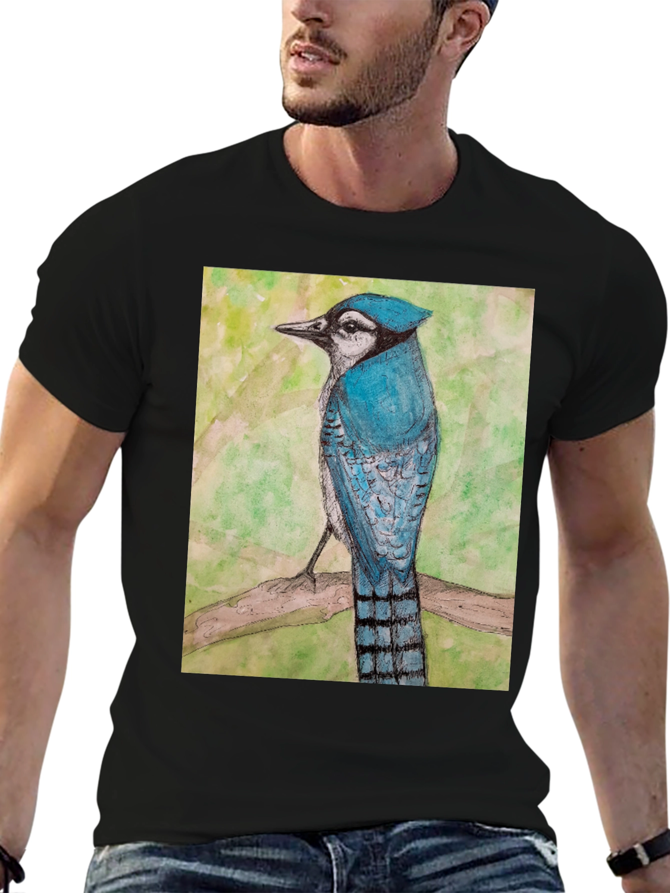 Blue Jay Bird Graphic T-Shirt