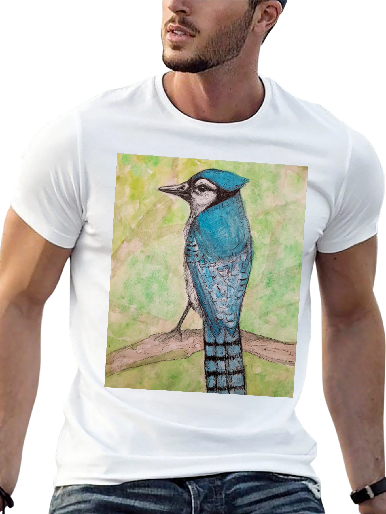 Blue Jay Bird Graphic T-Shirt