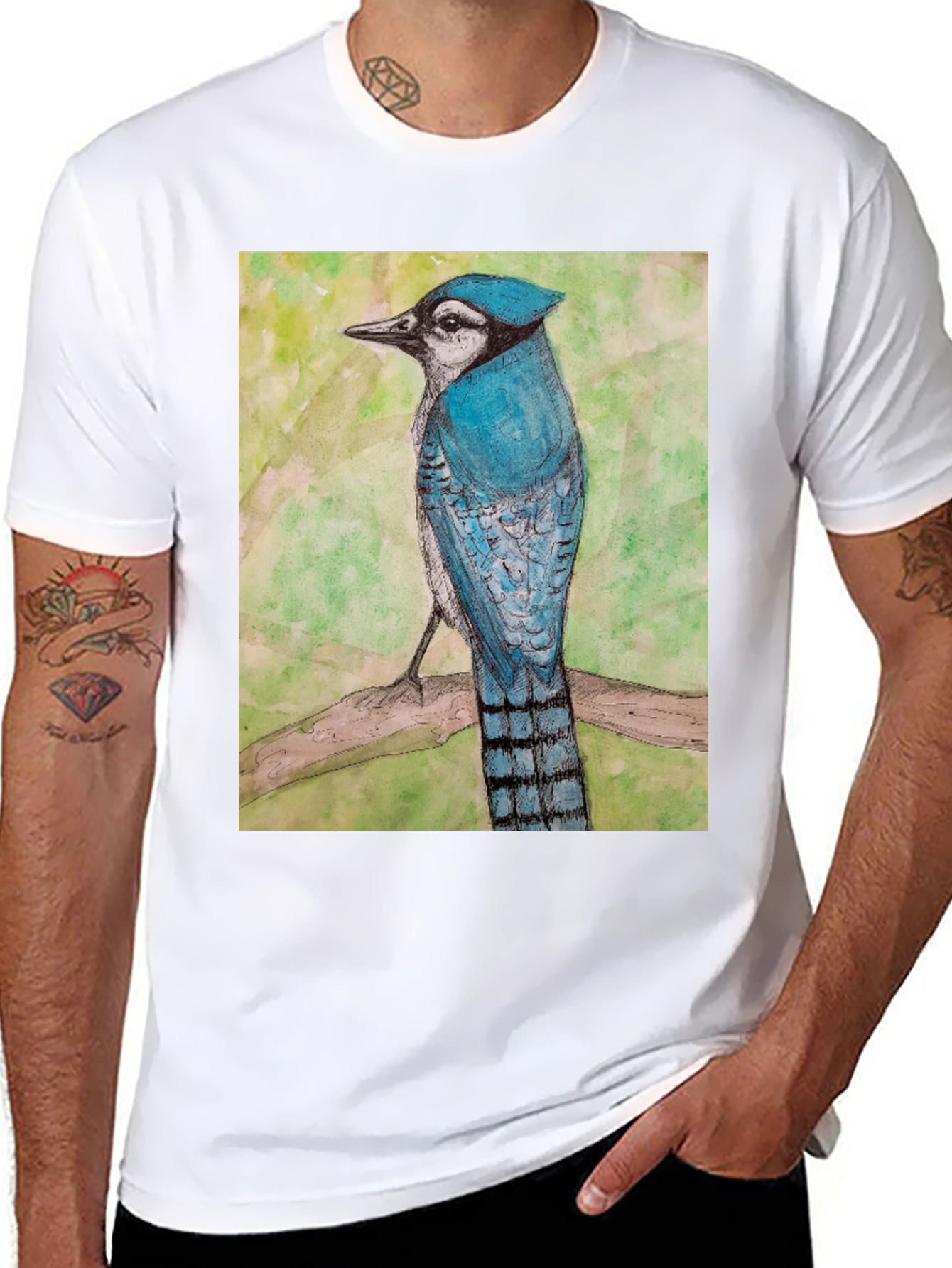 Blue Jay Bird Graphic T-Shirt