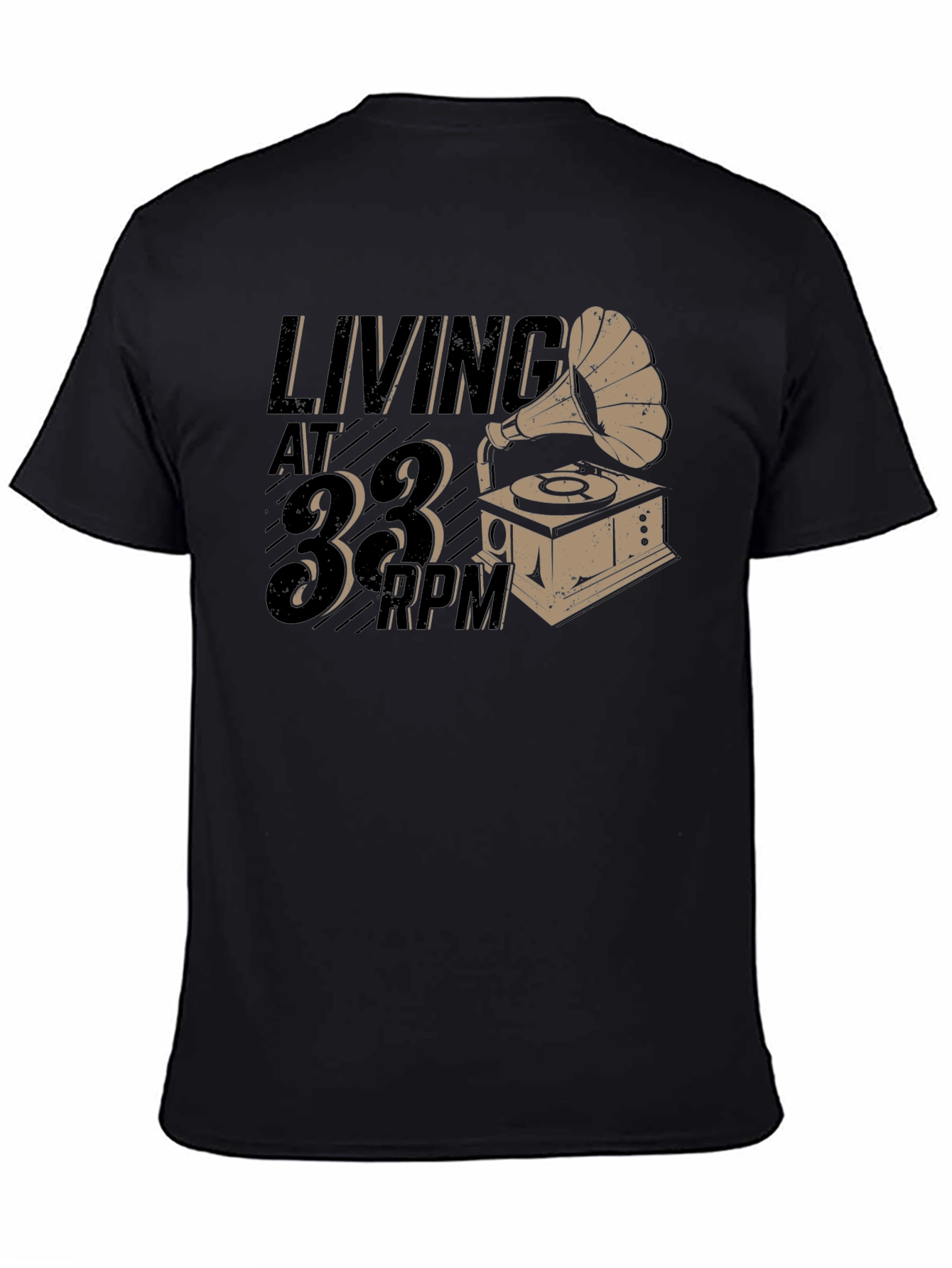 Living at 33 RPM Black Graphic Tee