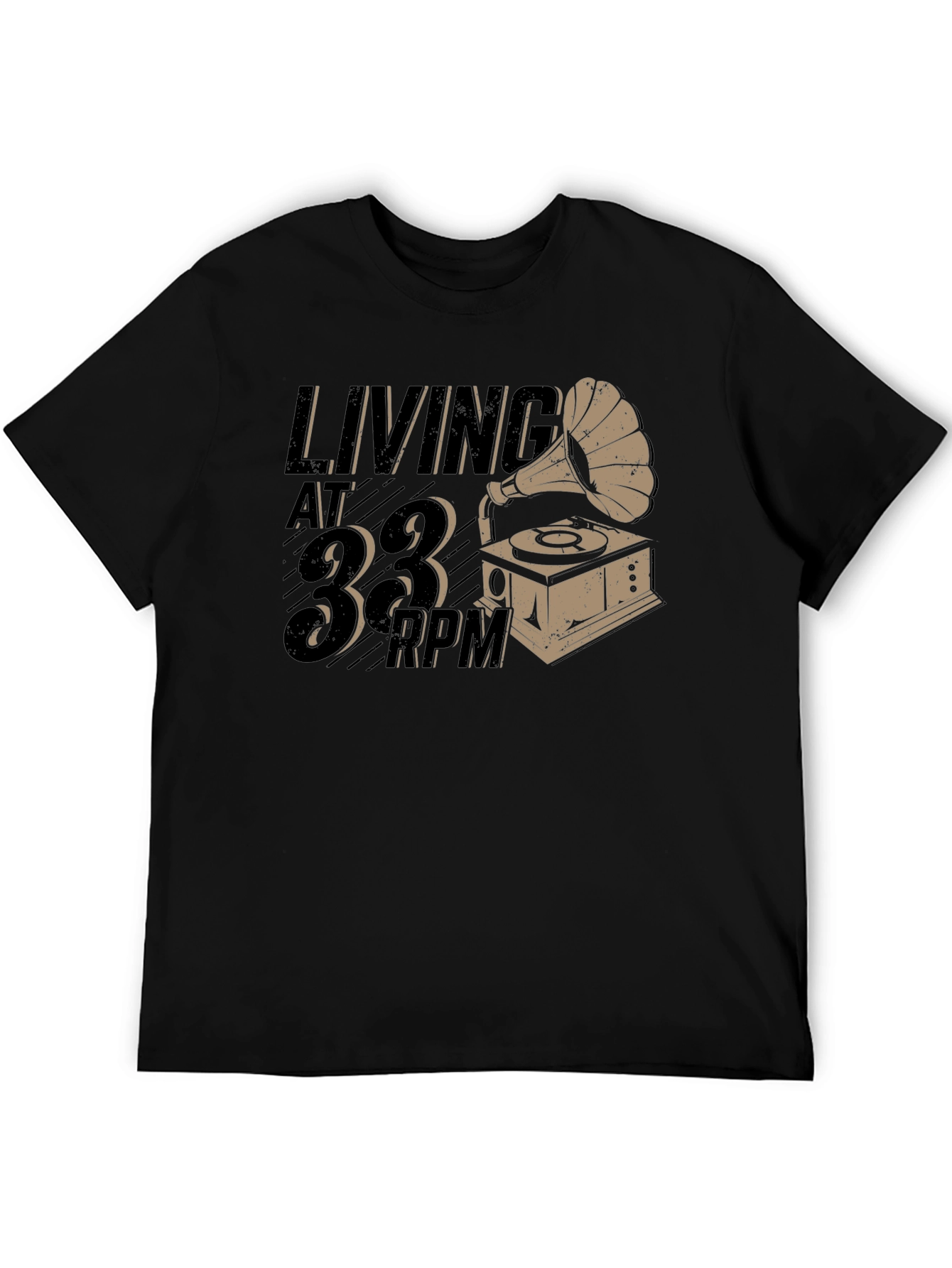 Living at 33 RPM Black Graphic Tee
