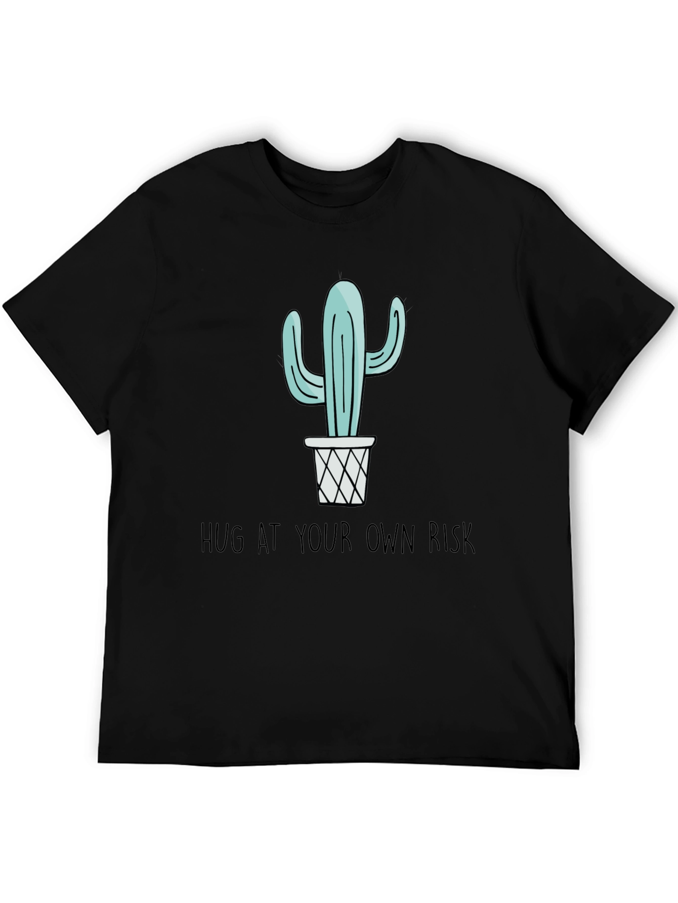 Cactus Hug at Your Own Risk Black Graphic Tee