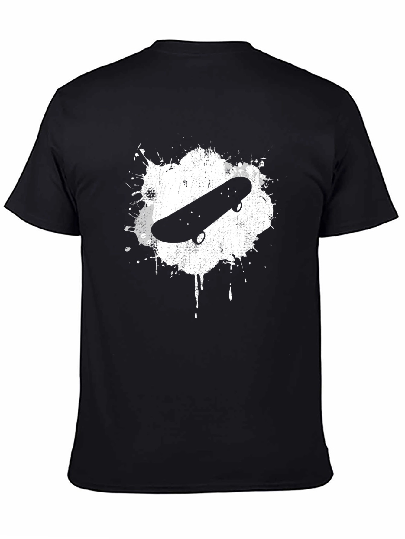 Skateboard Graphic Tee - Cool Black Cotton T-Shirt