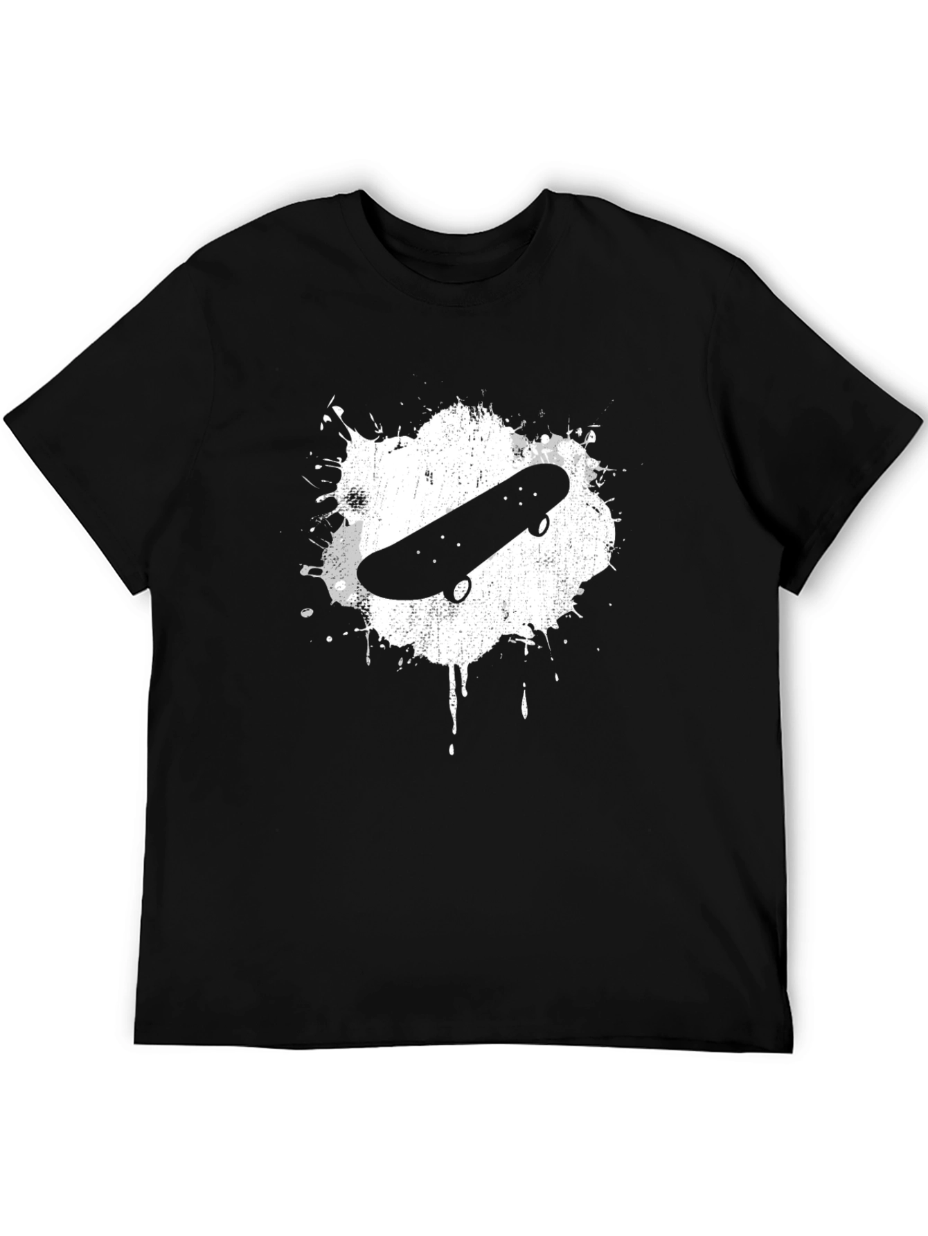Skateboard Graphic Tee - Cool Black Cotton T-Shirt
