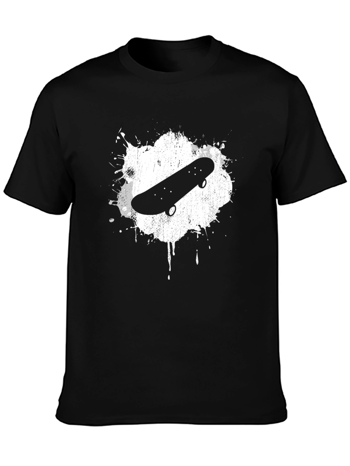 Skateboard Graphic Tee - Cool Black Cotton T-Shirt