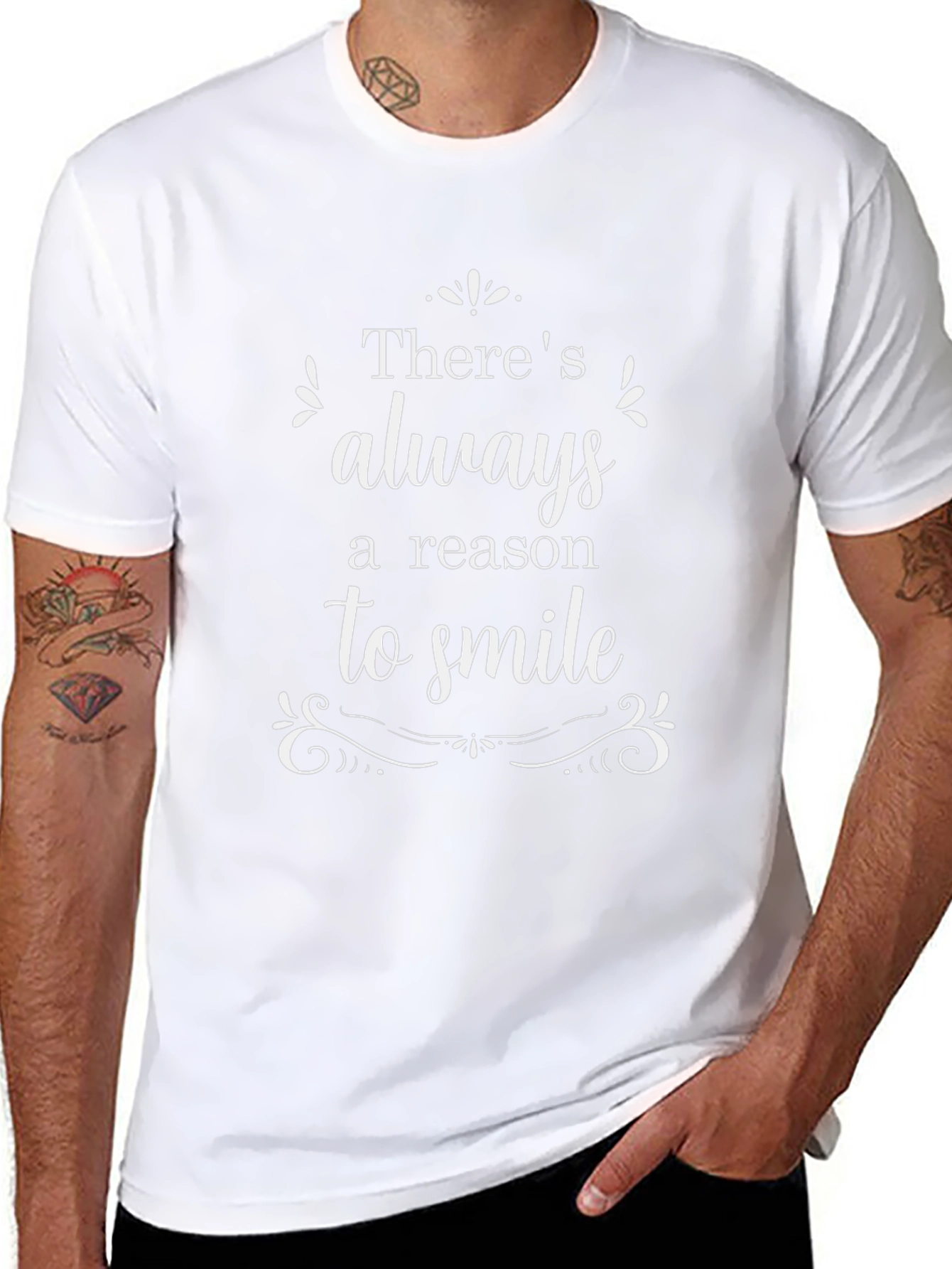 Always A Reason To Smile Black Graphic T-Shirt