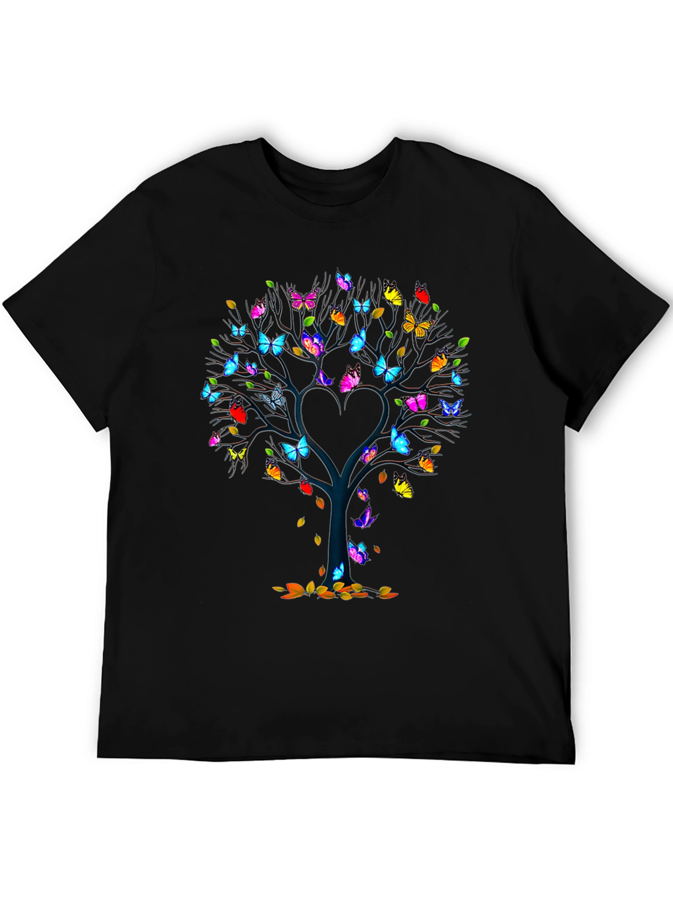 Butterfly Tree Graphic Tee - Unique Heart Design