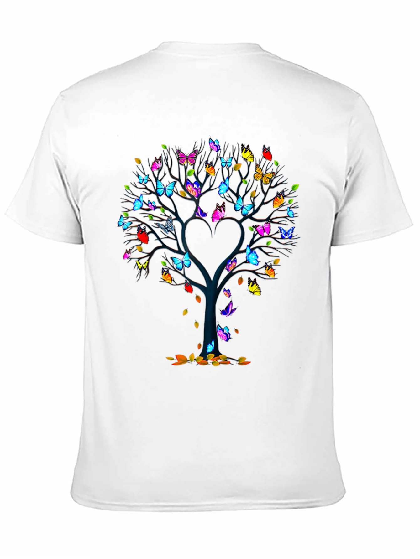 Butterfly Tree Graphic Tee - Unique Heart Design