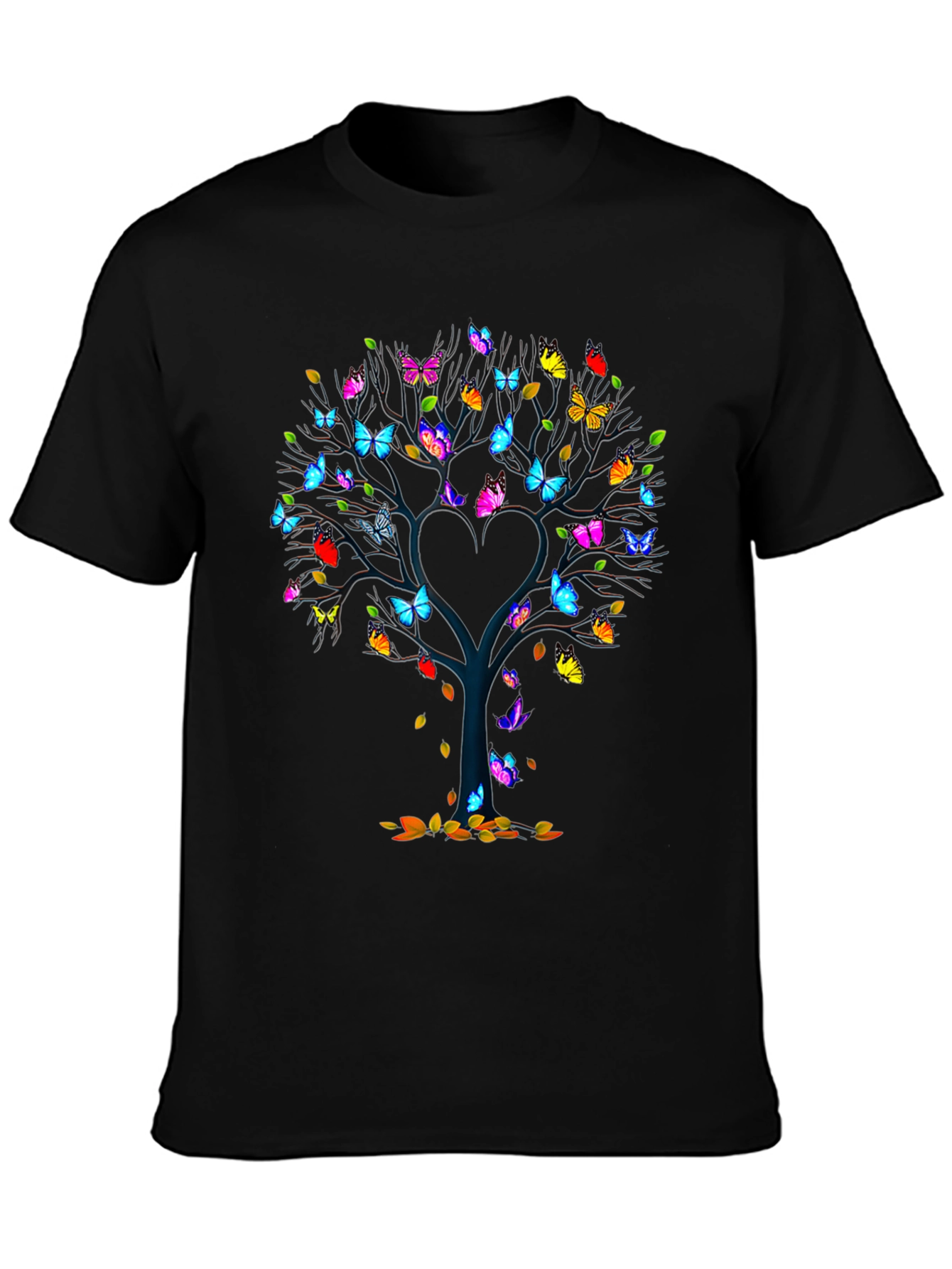 Butterfly Tree Graphic Tee - Unique Heart Design