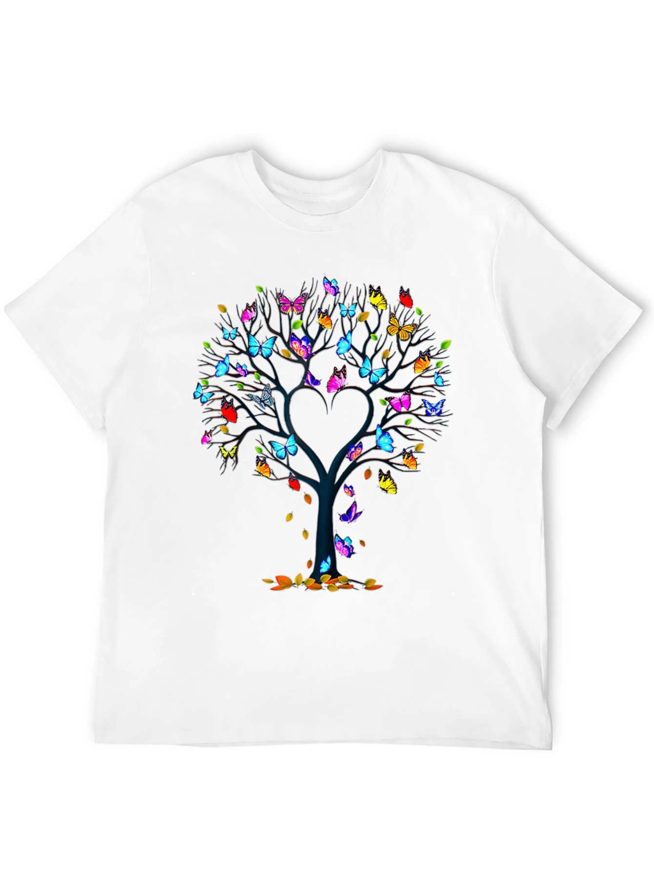 Butterfly Tree Graphic Tee - Unique Heart Design