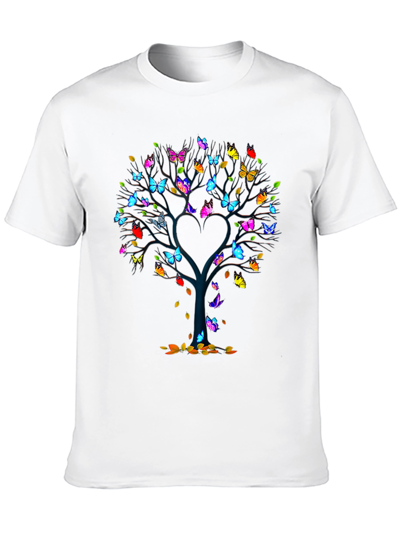 Butterfly Tree Graphic Tee - Unique Heart Design