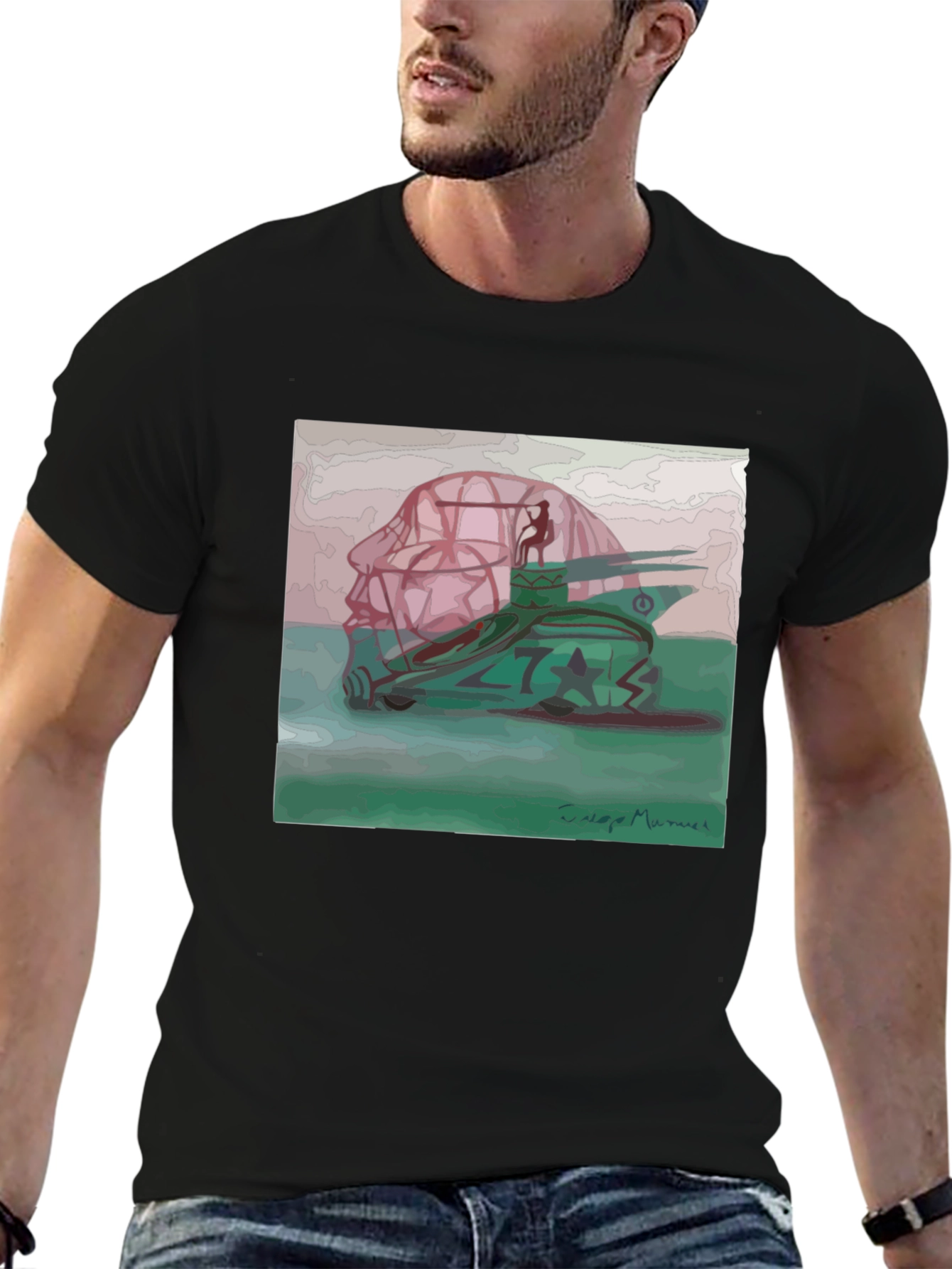 Unique Graphic Print Tee - Art Inspired