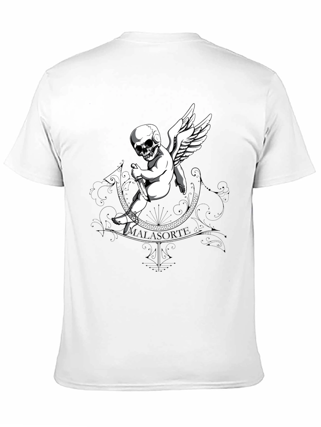Skull Cupid Graphic T-Shirt - Mens Black Tee