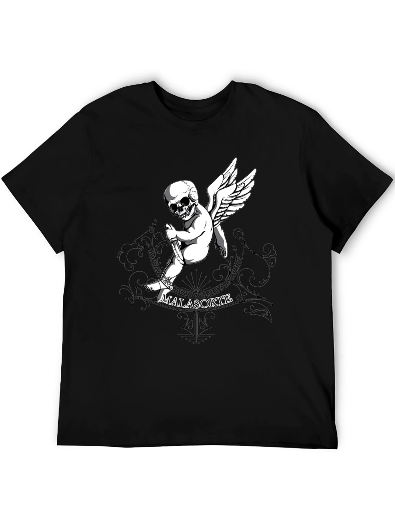 Skull Cupid Graphic T-Shirt - Mens Black Tee
