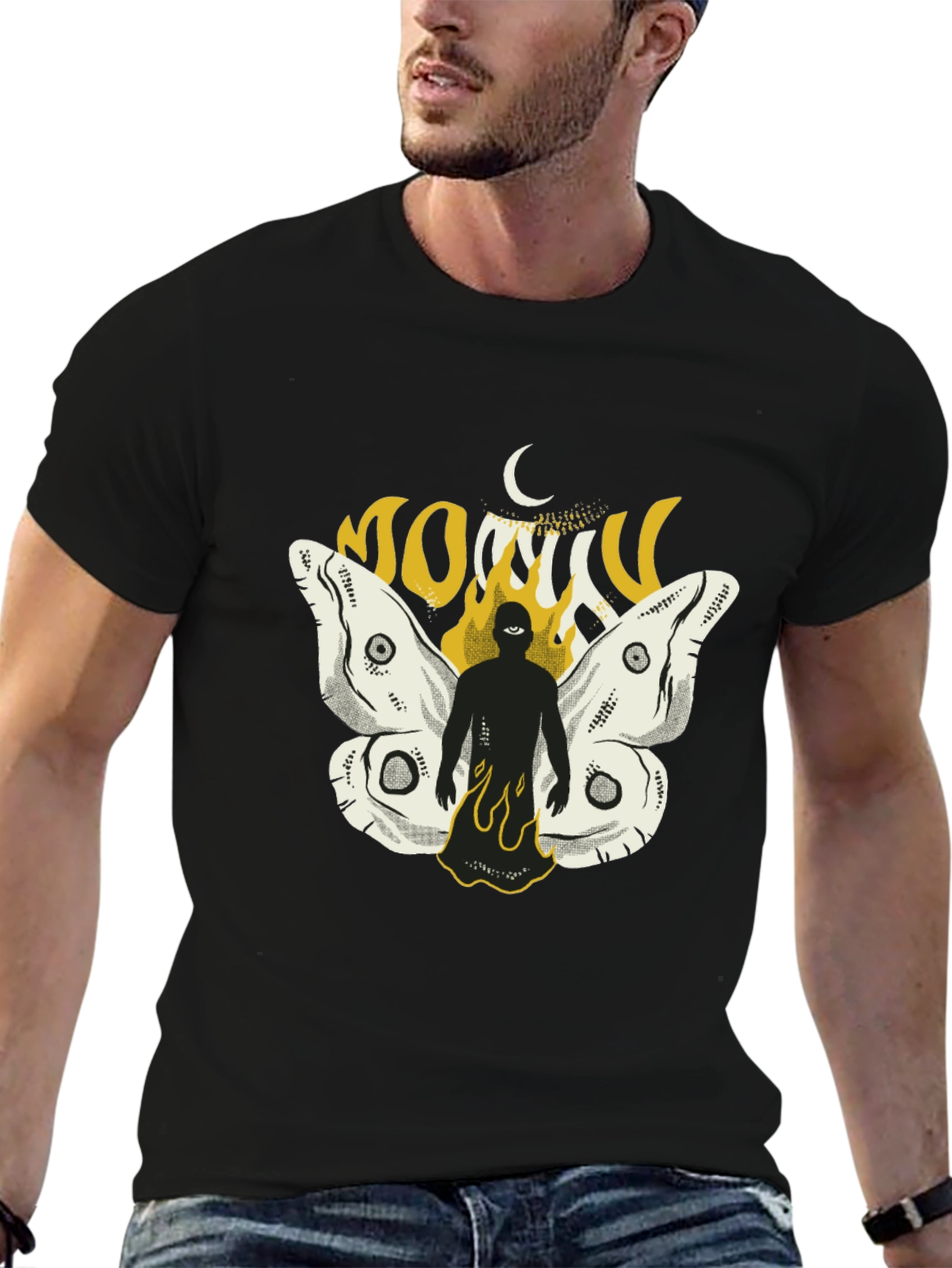 Mothman Graphic T-Shirt - Black