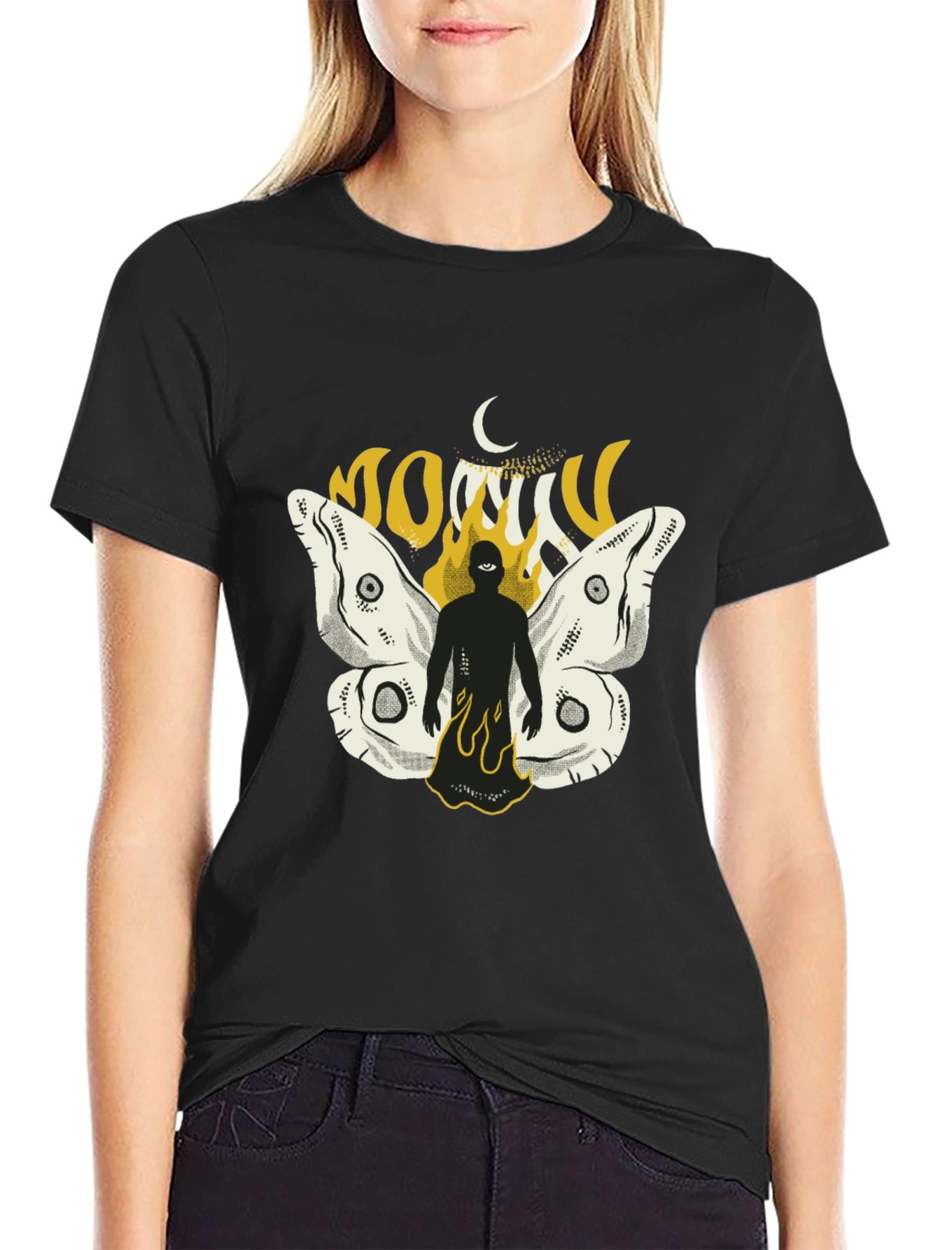 Mothman Graphic T-Shirt - Black