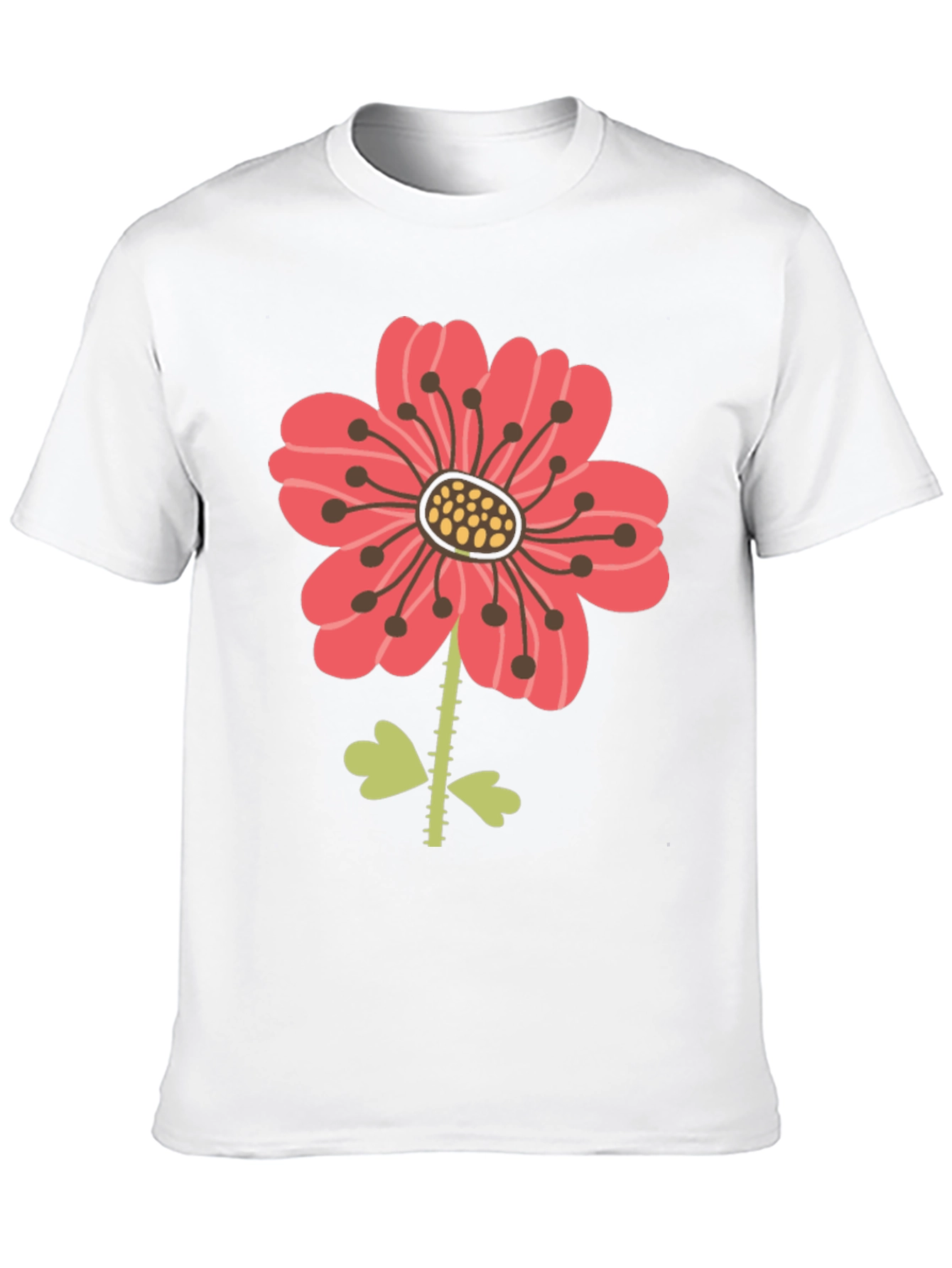 Floral Graphic Print Mens Black T-Shirt
