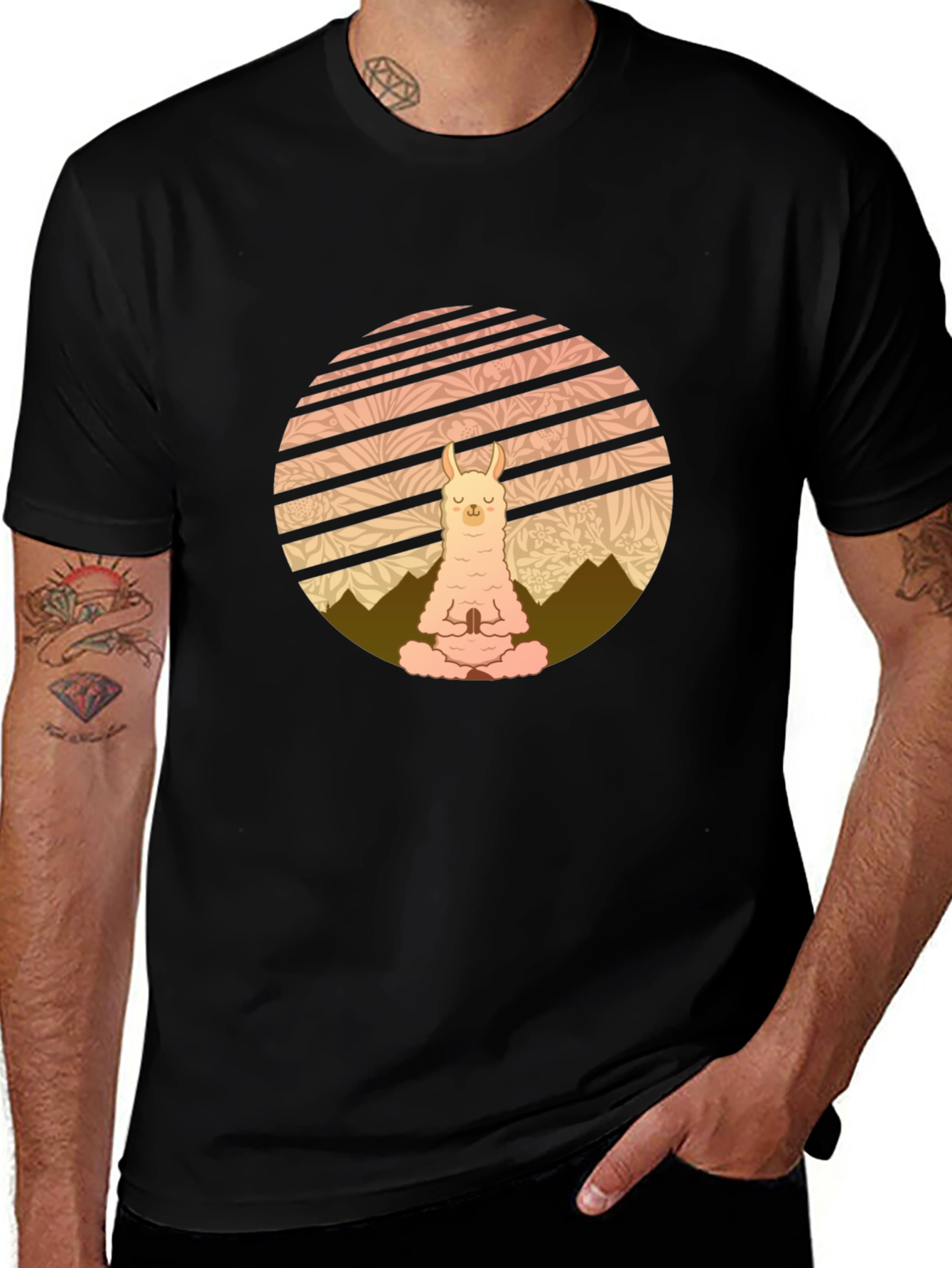 Yoga Llama T-Shirt - Meditating Animal Graphic Tee