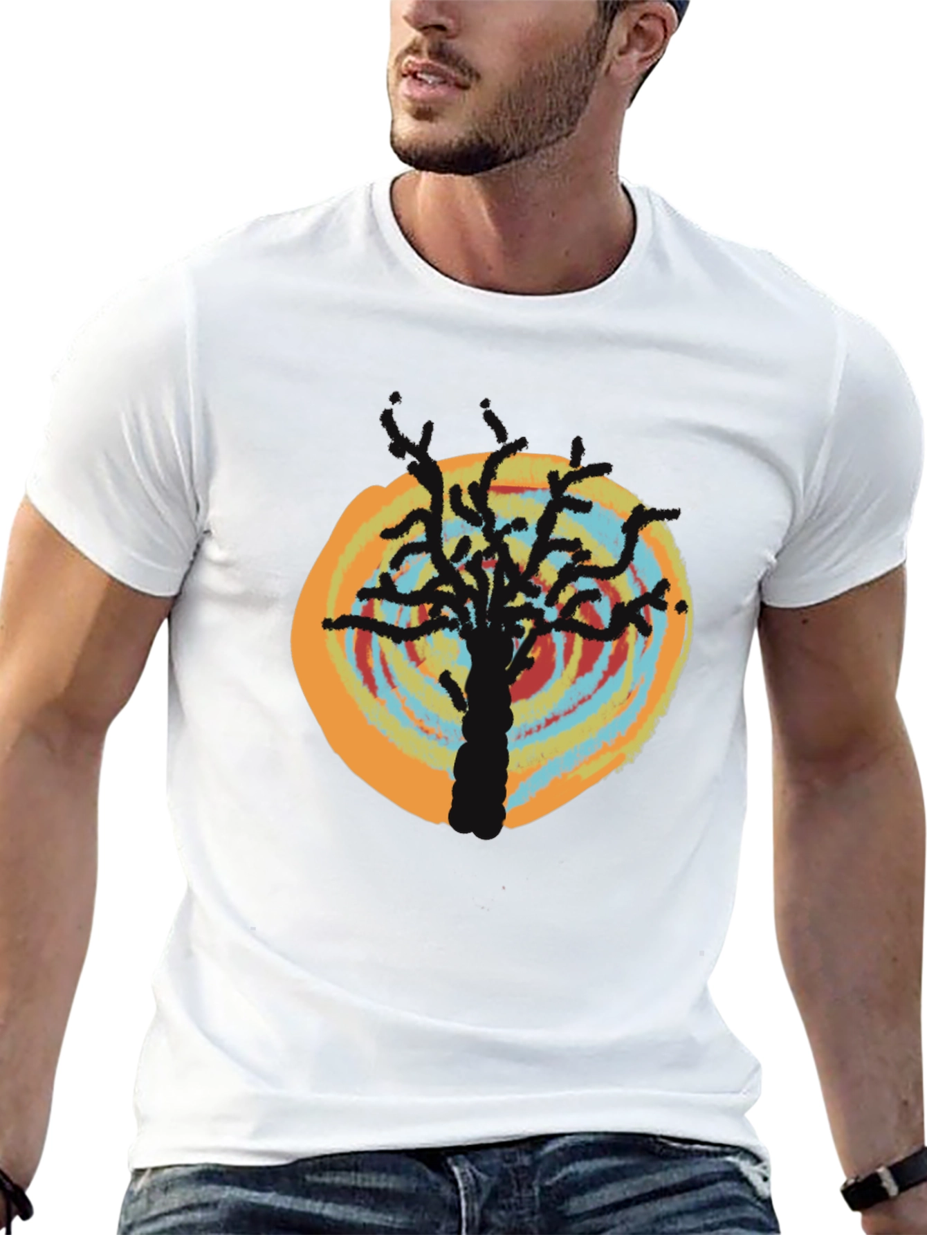 Tree Design T-Shirt - Black