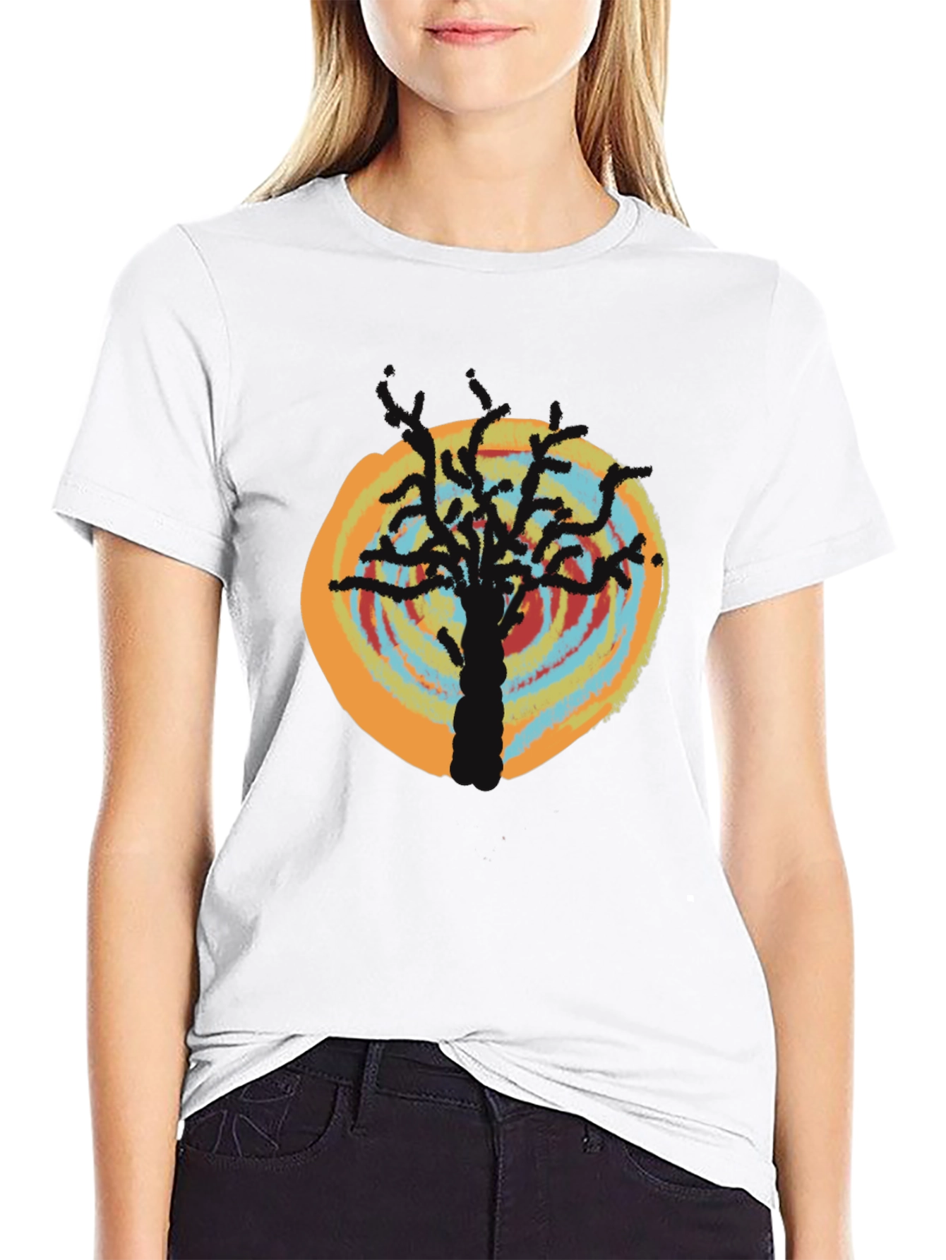 Tree Design T-Shirt - Black