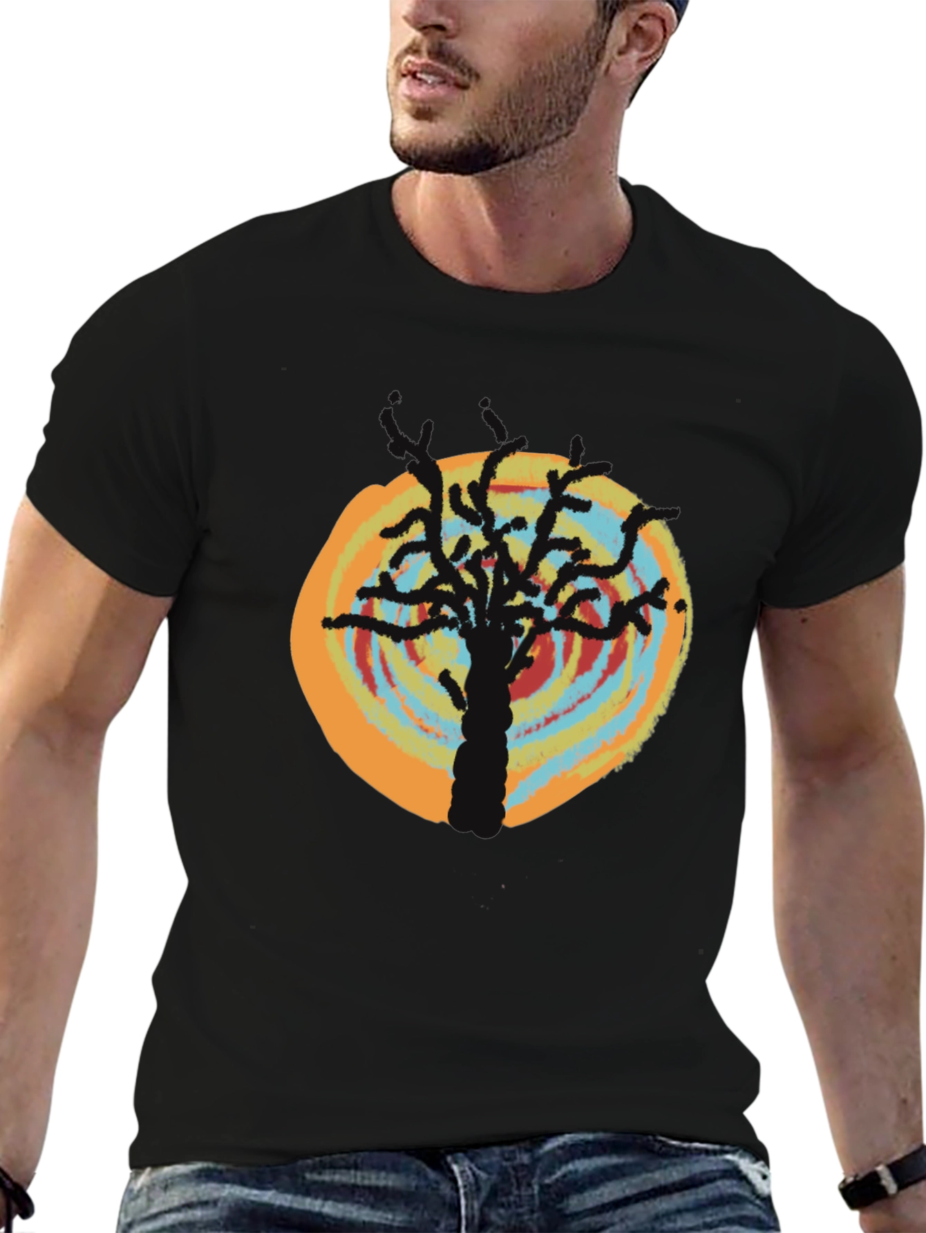 Tree Design T-Shirt - Black
