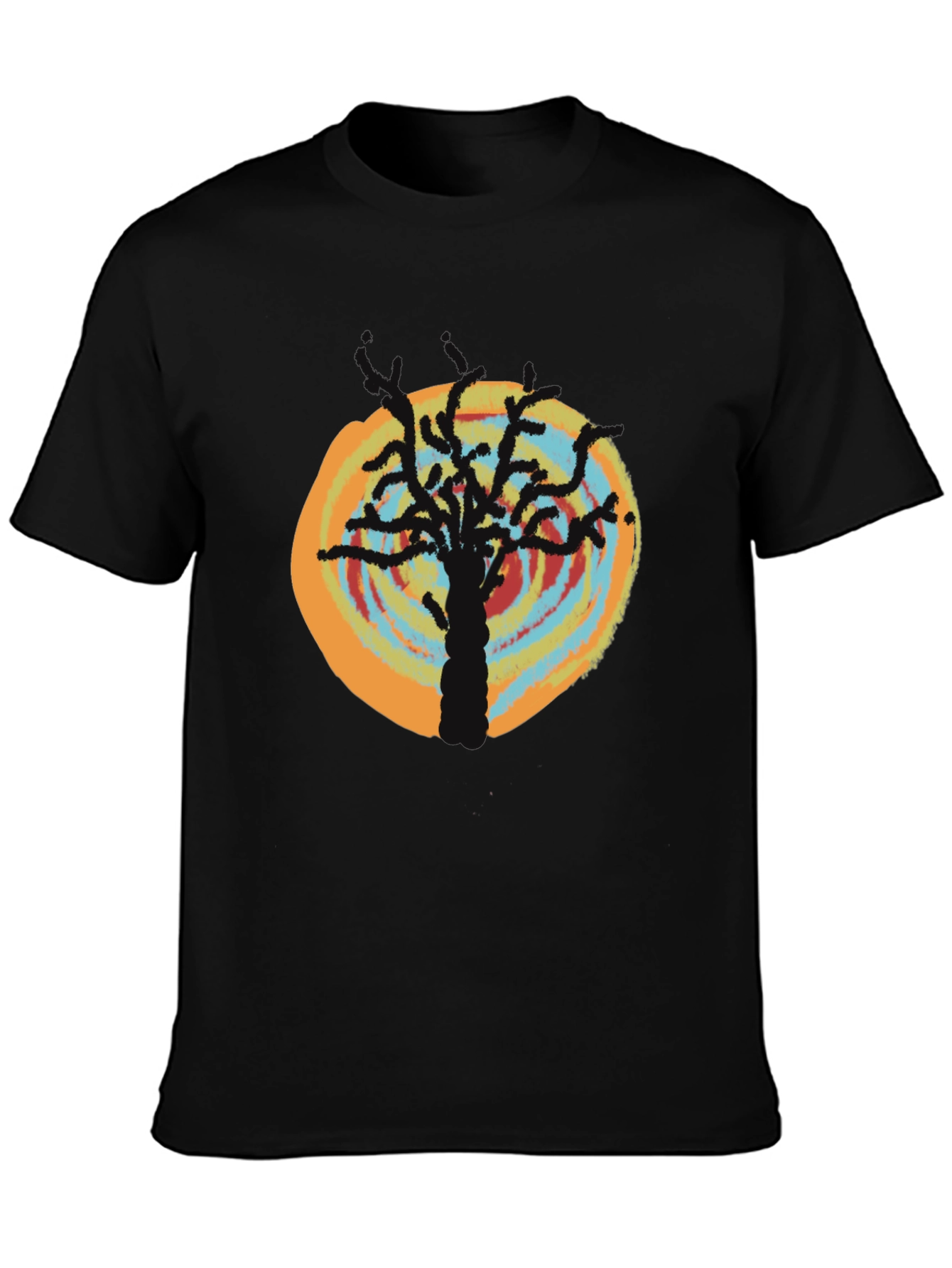 Tree Design T-Shirt - Black