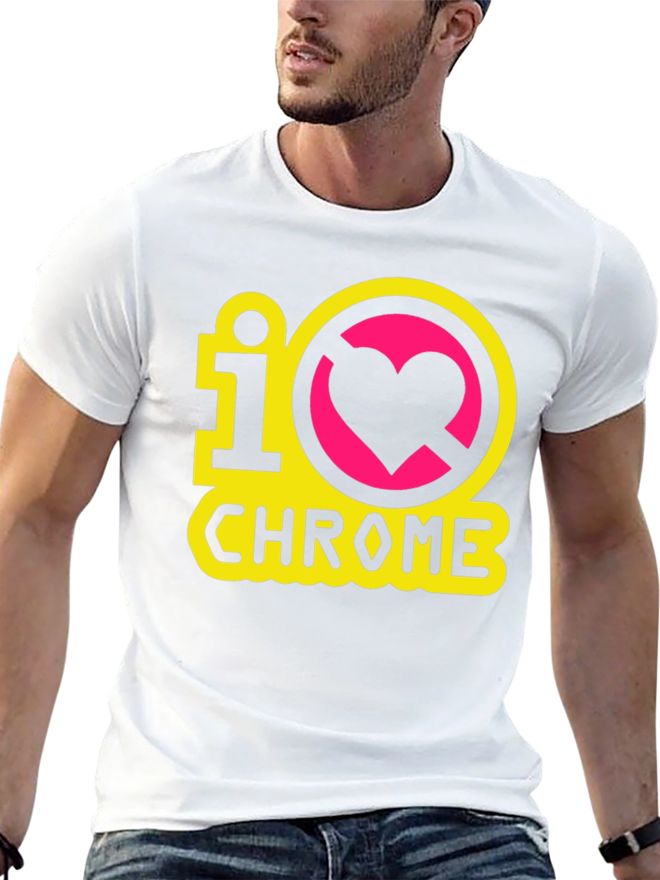 I Heart Chrome Graphic Tee - Black Casual T-Shirt