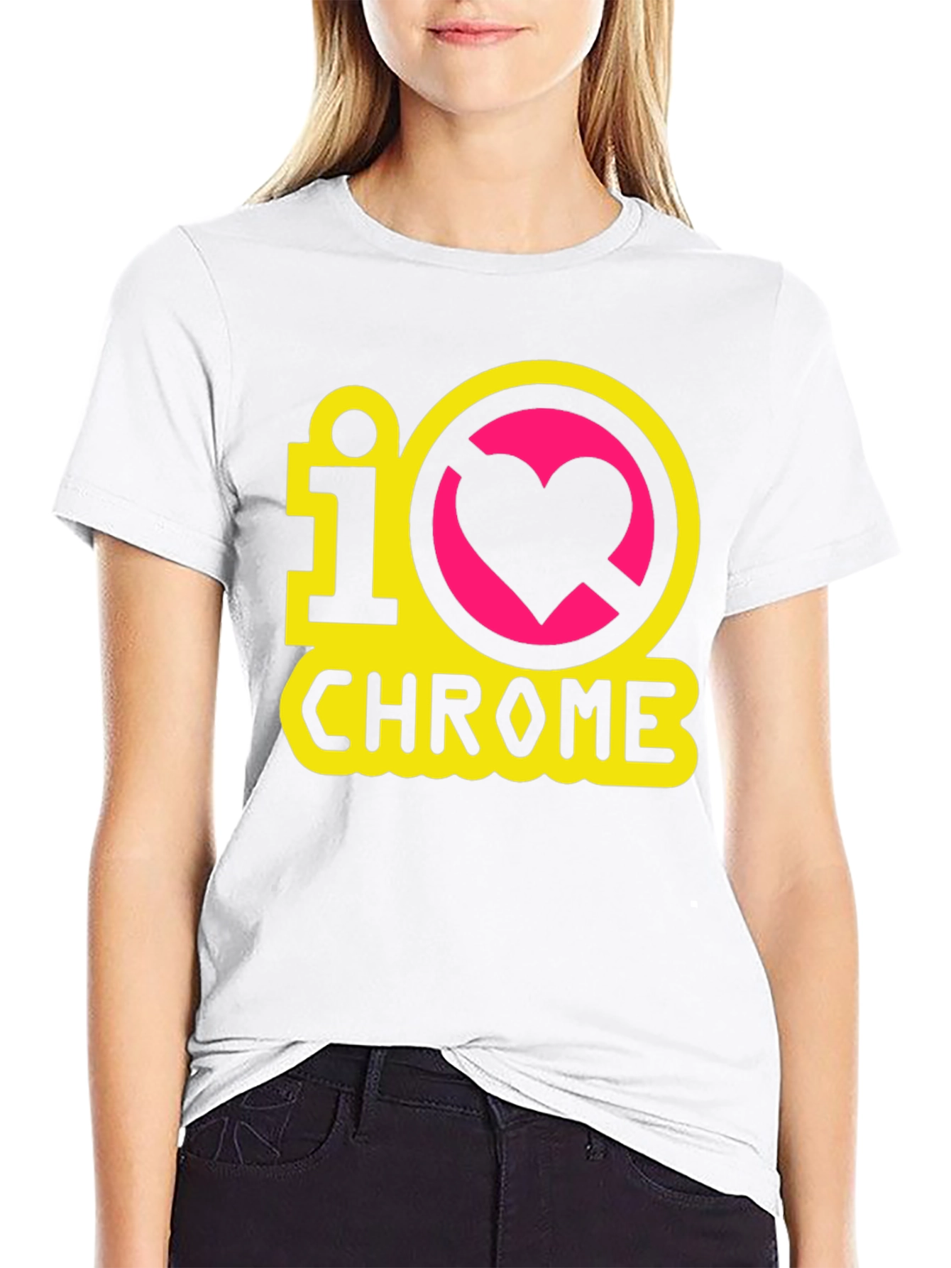 I Heart Chrome Graphic Tee - Black Casual T-Shirt