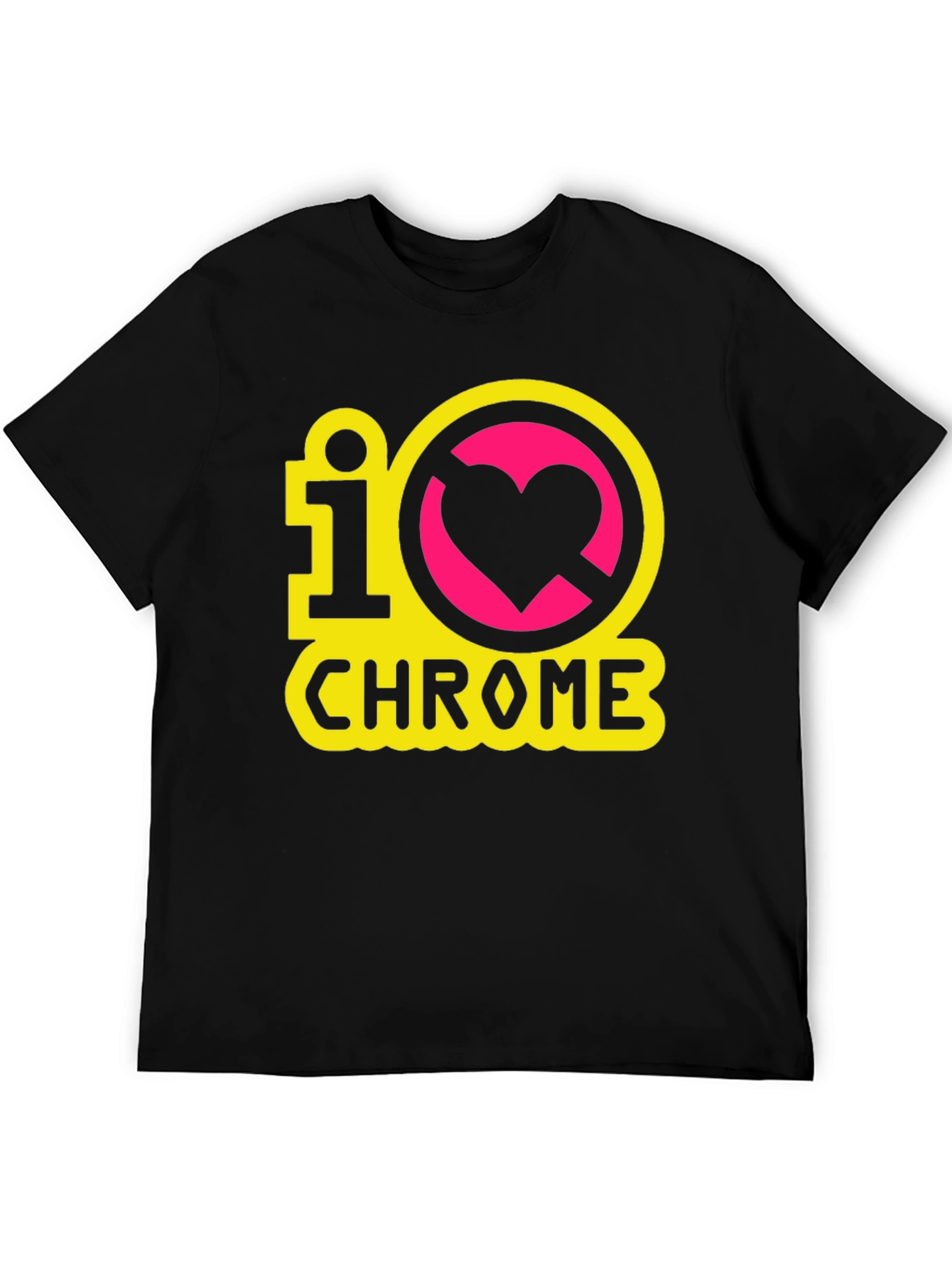 I Heart Chrome Graphic Tee - Black Casual T-Shirt