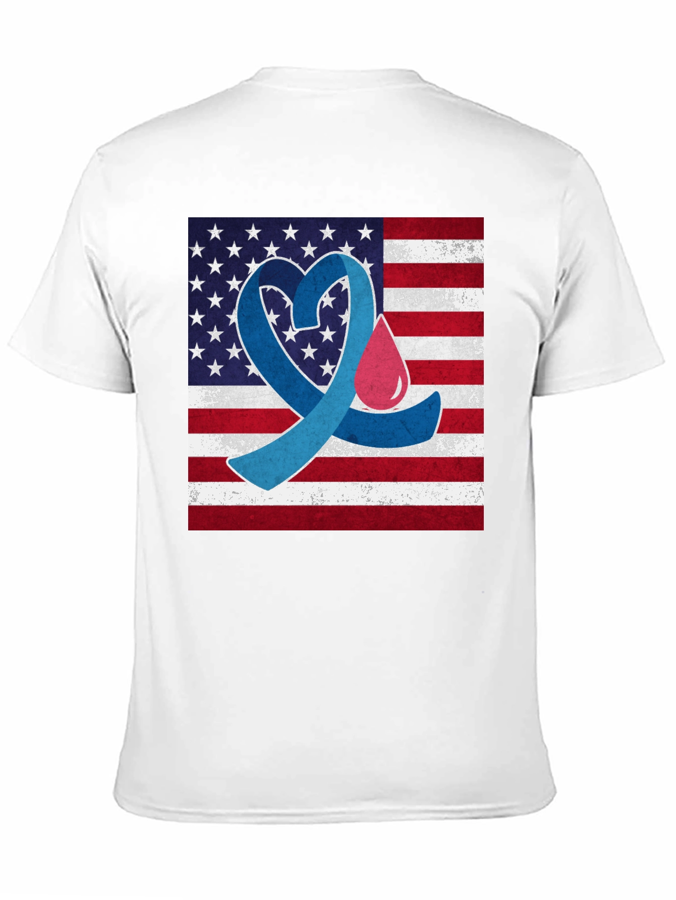 American Flag Diabetes Awareness T-Shirt