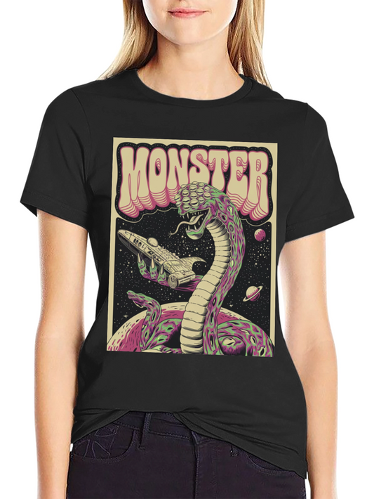 Monster Graphic Tee - Retro Alien Snake T-Shirt