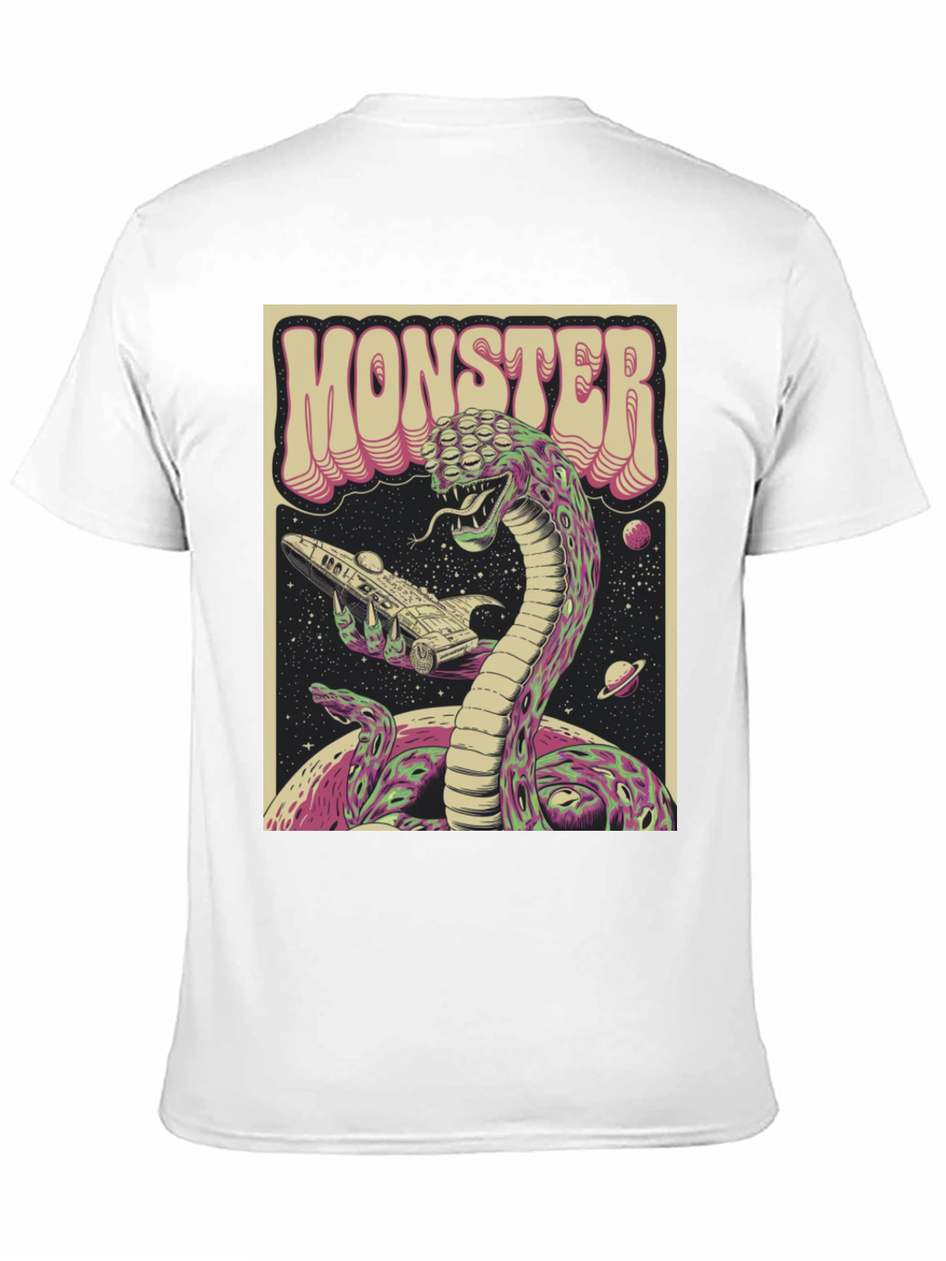 Monster Graphic Tee - Retro Alien Snake T-Shirt