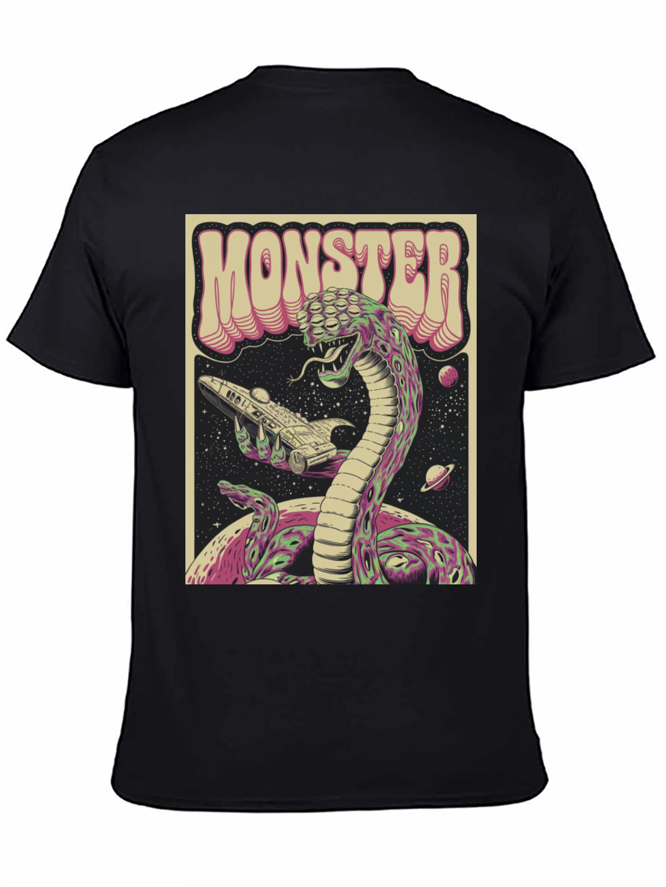 Monster Graphic Tee - Retro Alien Snake T-Shirt