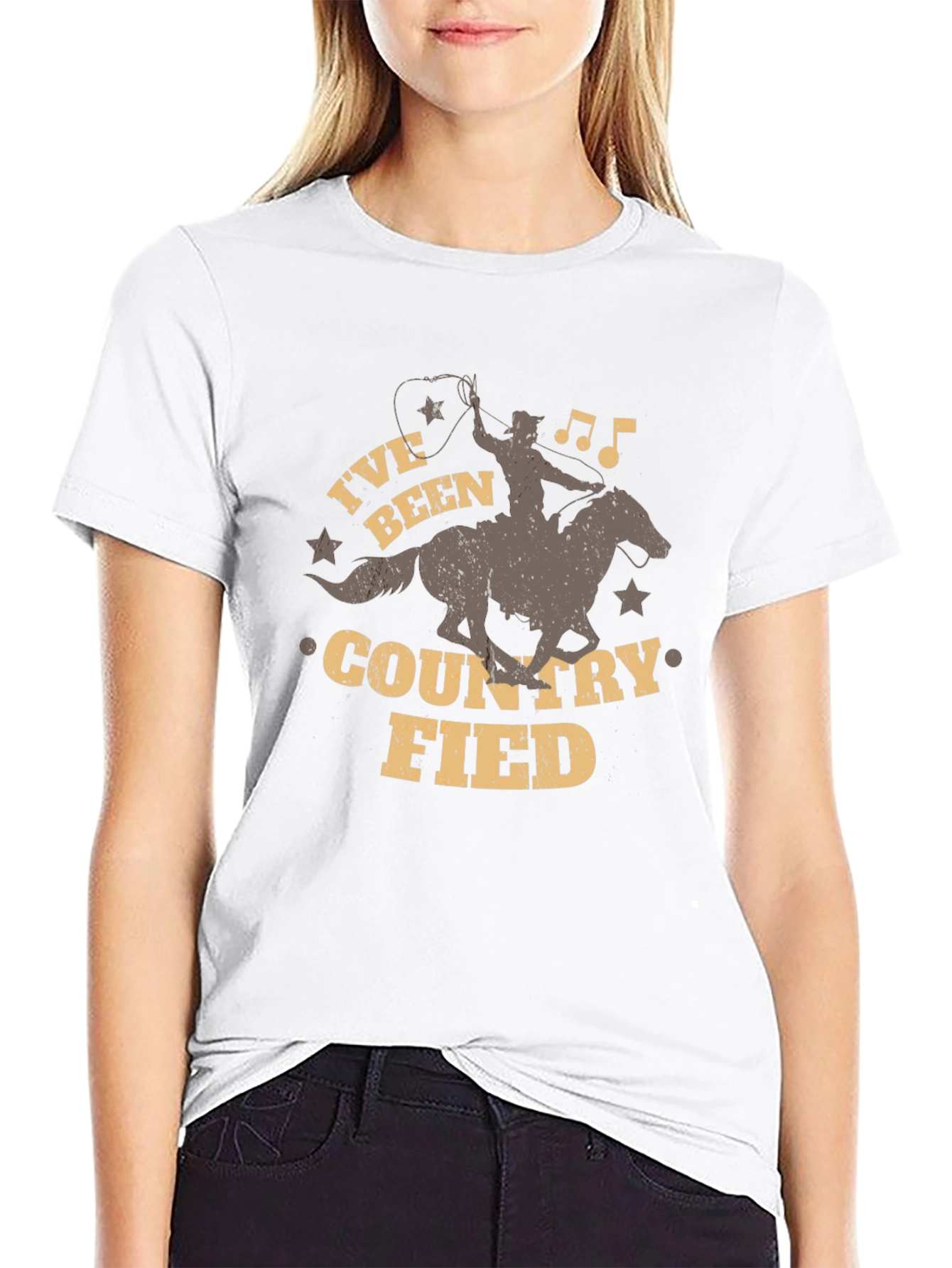Country Fied Graphic Tee - Cowboy Design