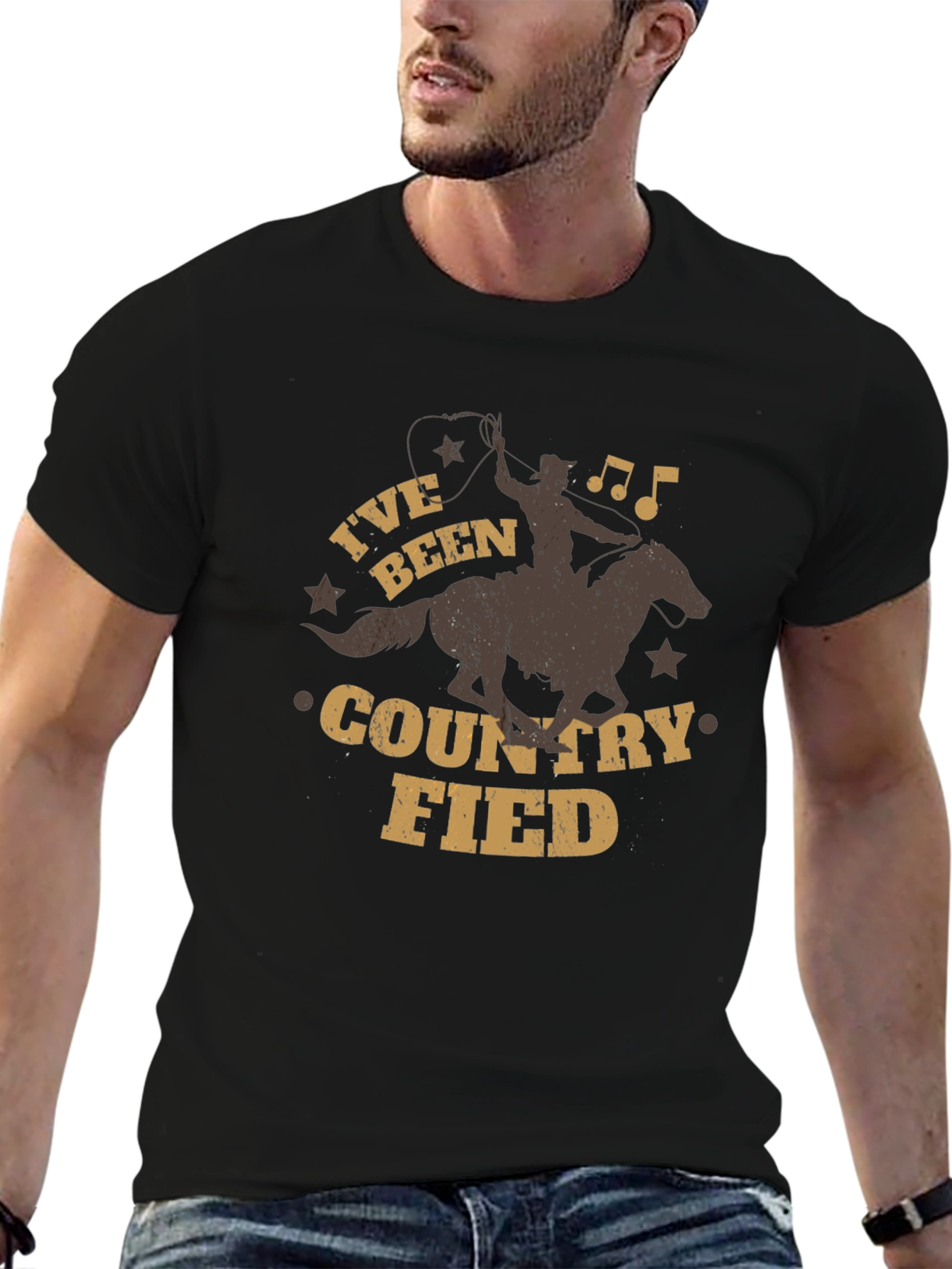 Country Fied Graphic Tee - Cowboy Design