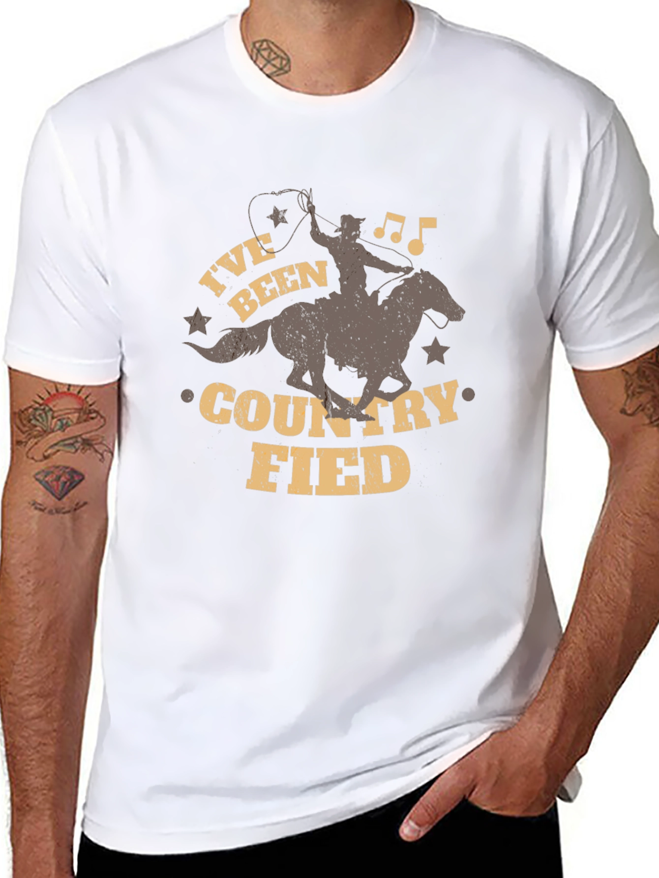 Country Fied Graphic Tee - Cowboy Design