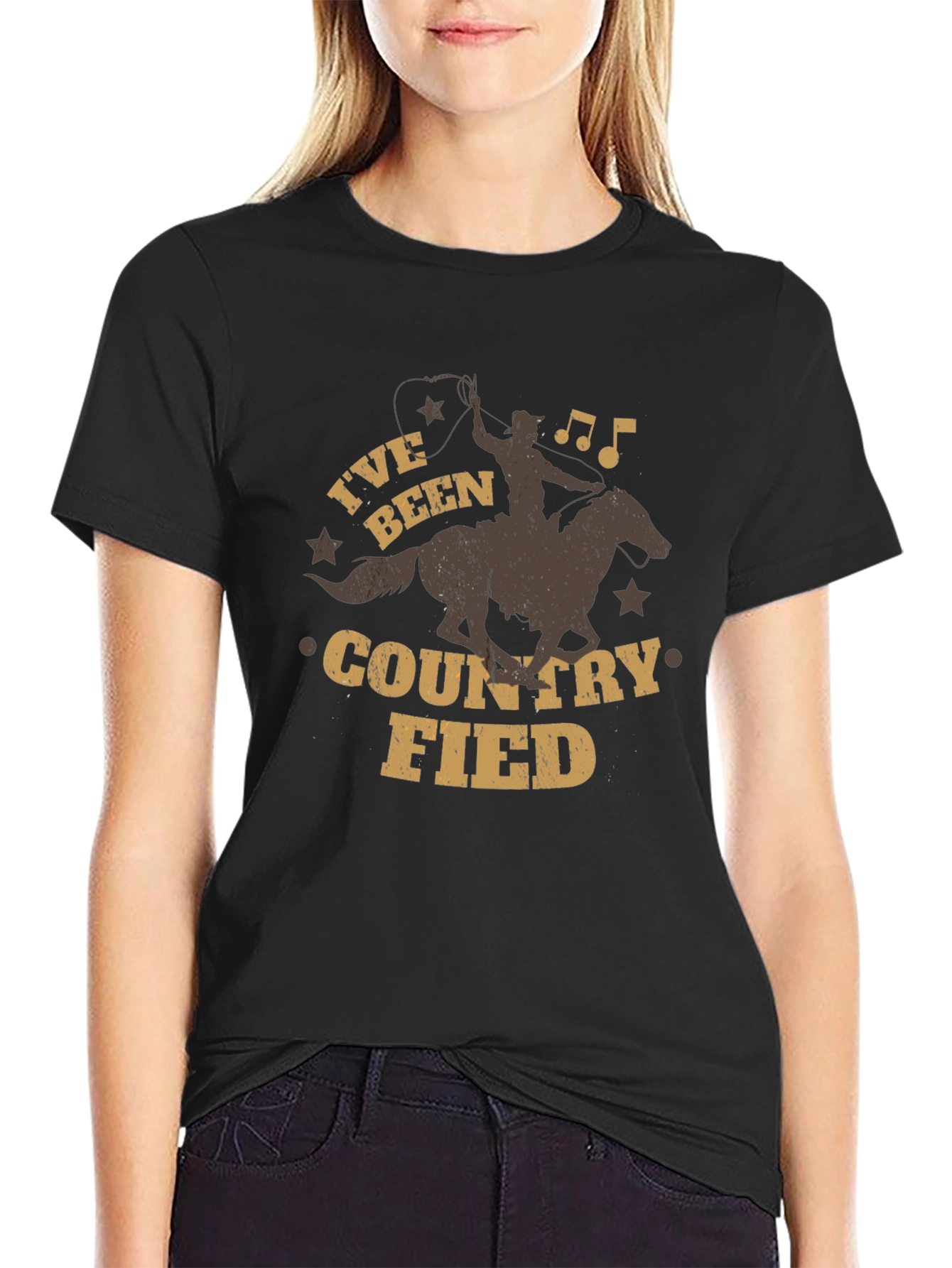 Country Fied Graphic Tee - Cowboy Design