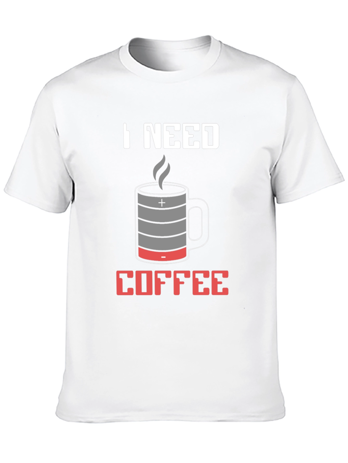 I Need Coffee T-Shirt - Battery Mug Design