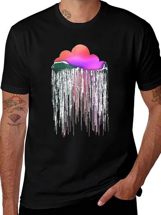 Abstract Cloud Rain T-Shirt - Unique Design
