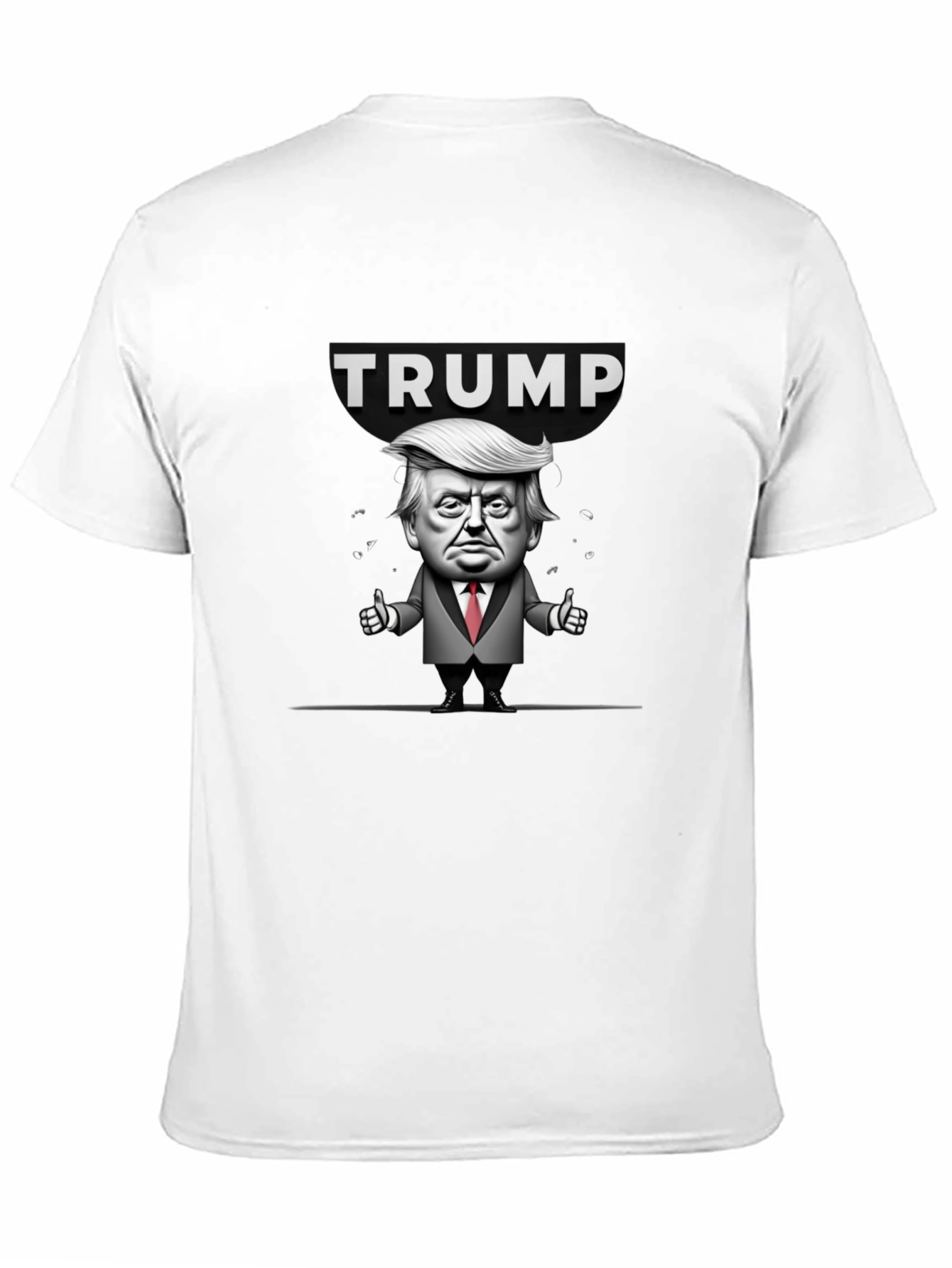 Trump Cartoon Graphic Black T-Shirt