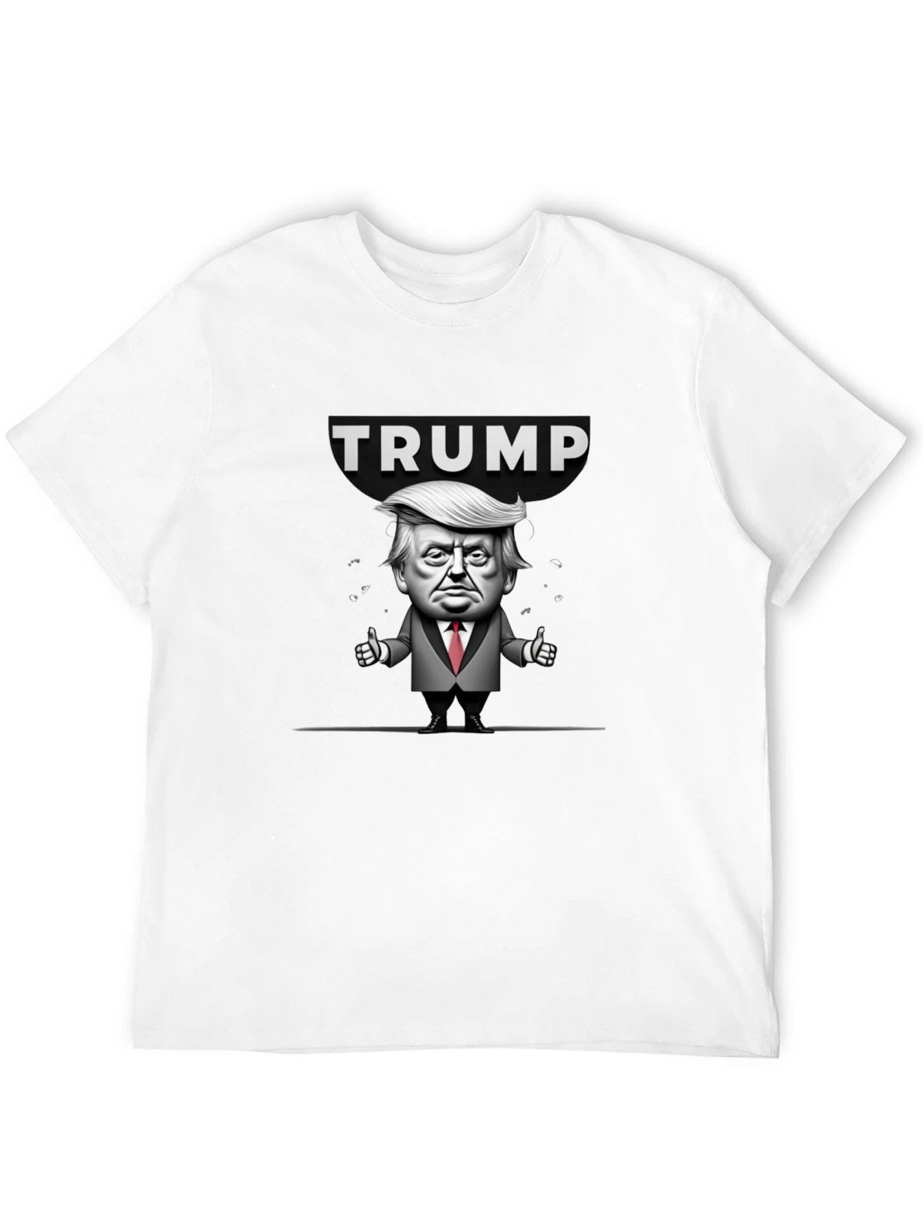 Trump Cartoon Graphic Black T-Shirt