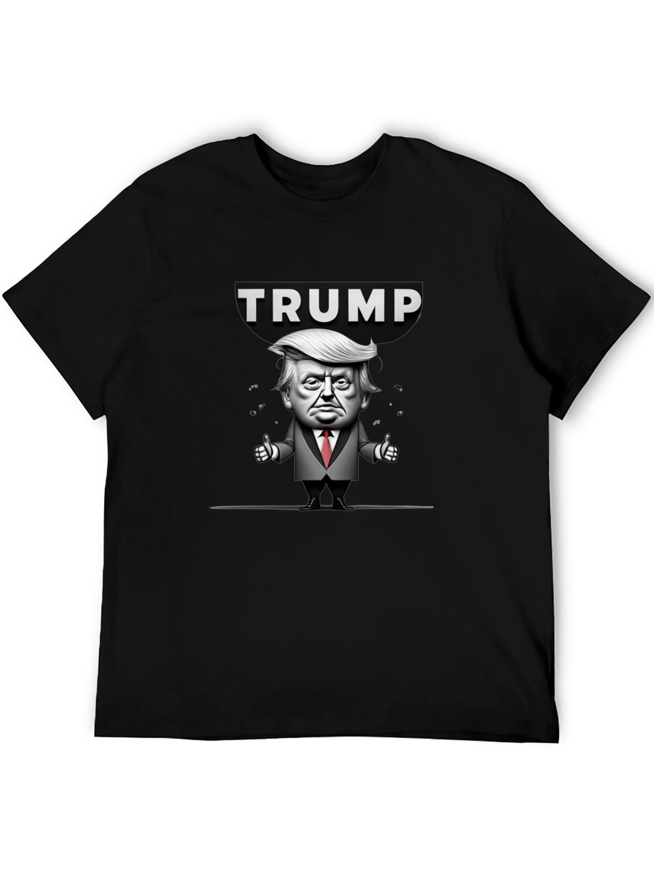 Trump Cartoon Graphic Black T-Shirt