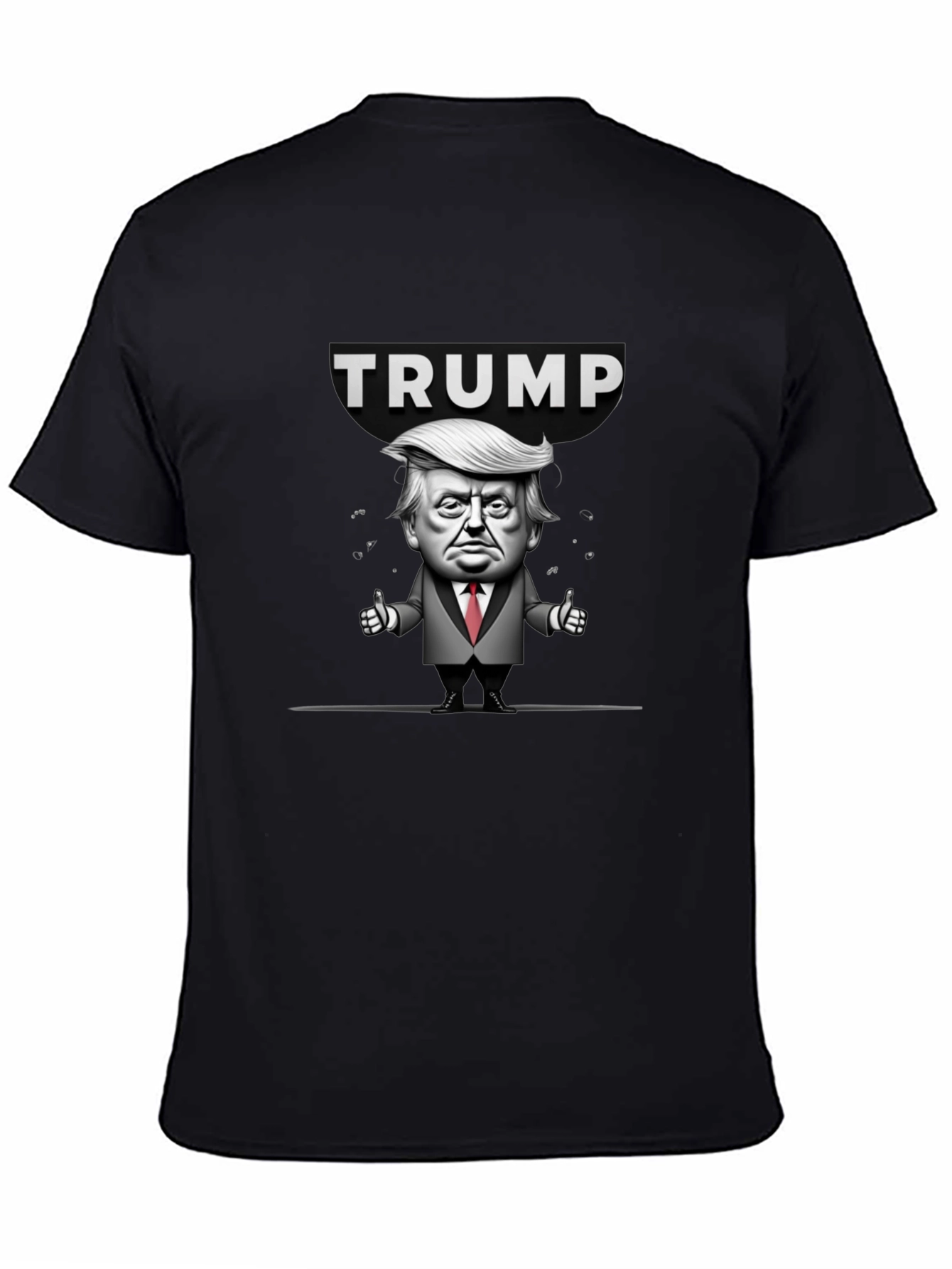 Trump Cartoon Graphic Black T-Shirt