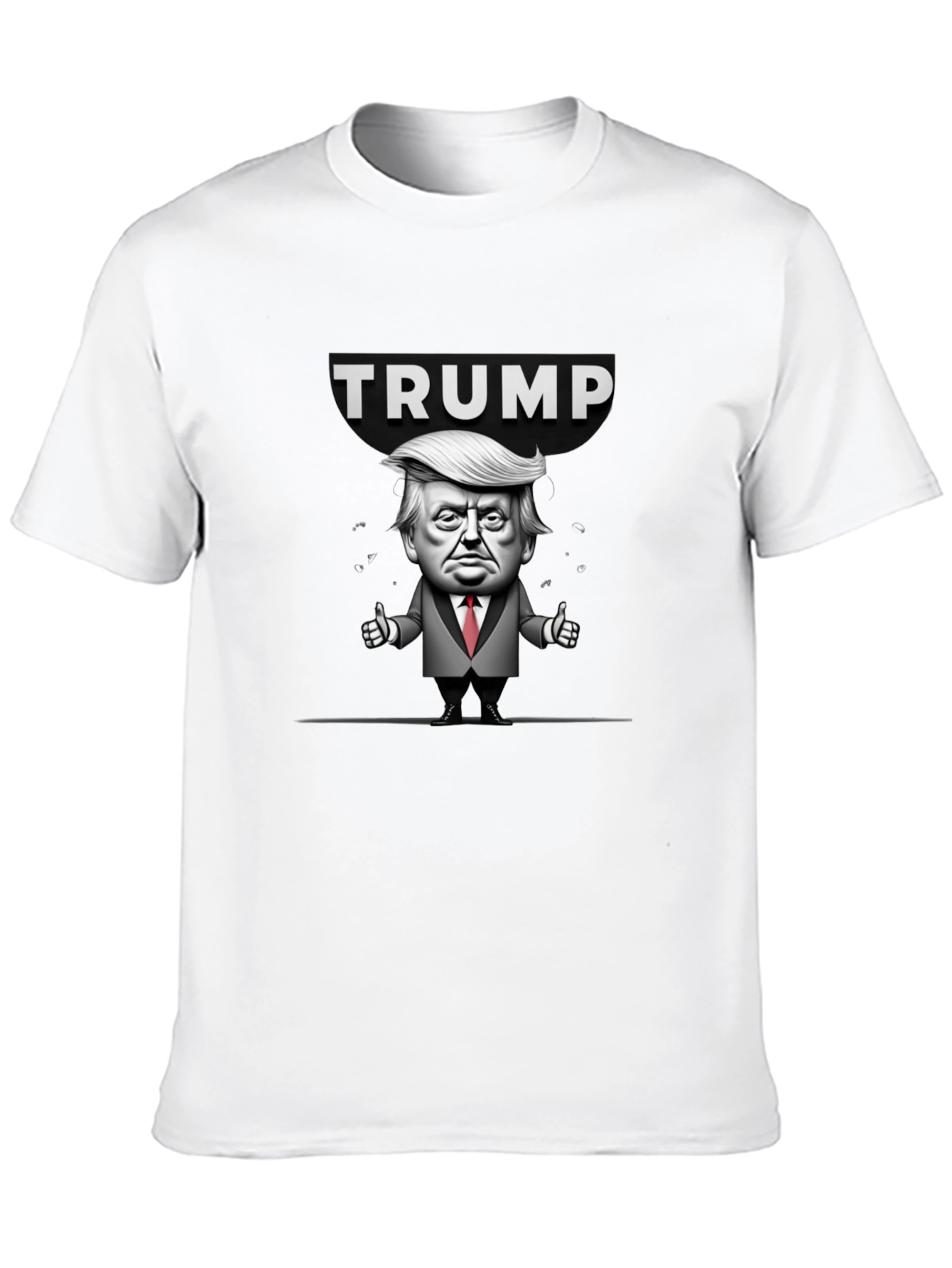 Trump Cartoon Graphic Black T-Shirt