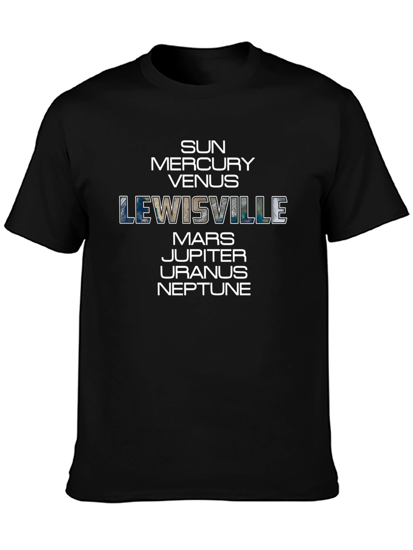 Lewisville Planets Black T-Shirt